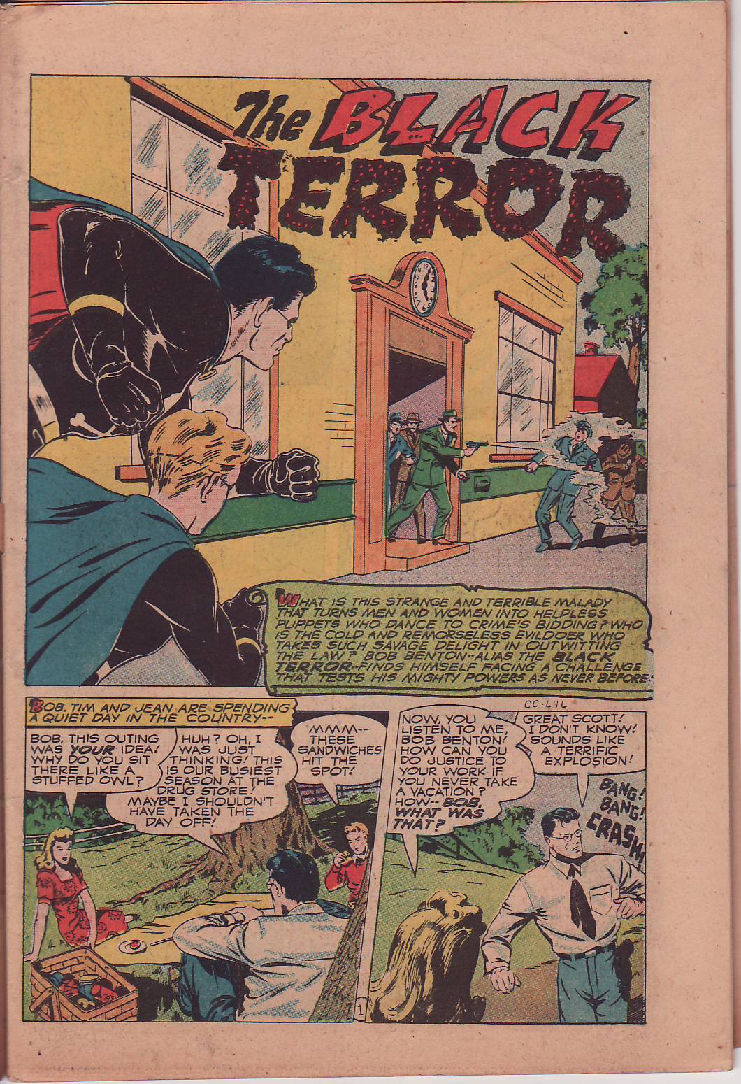 Black Terror, page 4. Black Terror. Public domain in the United States. Intended scans: Digital Comic Museum and Comic Book Plus. https://digitalcomicmuseum.com/