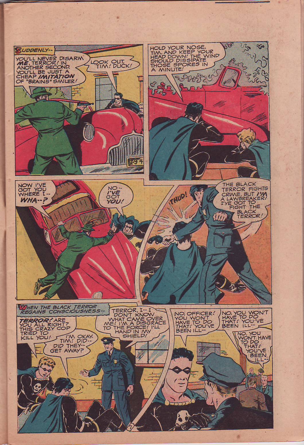 Black Terror, page 10. Black Terror. Public domain in the United States. Intended scans: Digital Comic Museum and Comic Book Plus. https://digitalcomicmuseum.com/
