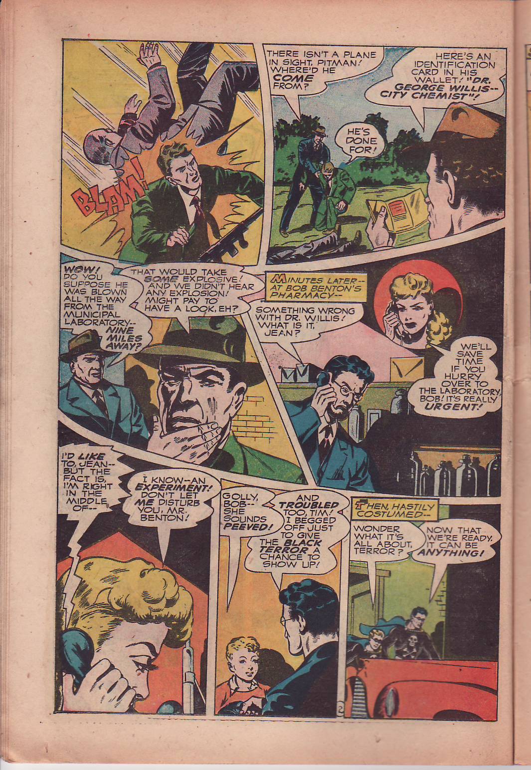 Black Terror, page 16. Black Terror. Public domain in the United States. Intended scans: Digital Comic Museum and Comic Book Plus. https://digitalcomicmuseum.com/
