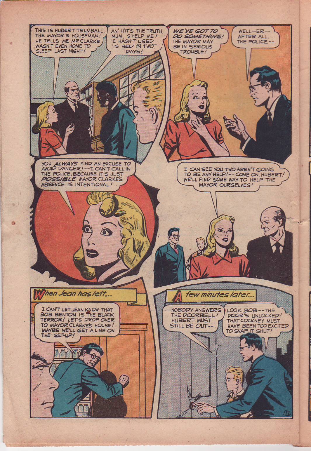 Black Terror, page 6. Black Terror. Public domain in the United States. Intended scans: Digital Comic Museum and Comic Book Plus. https://digitalcomicmuseum.com/