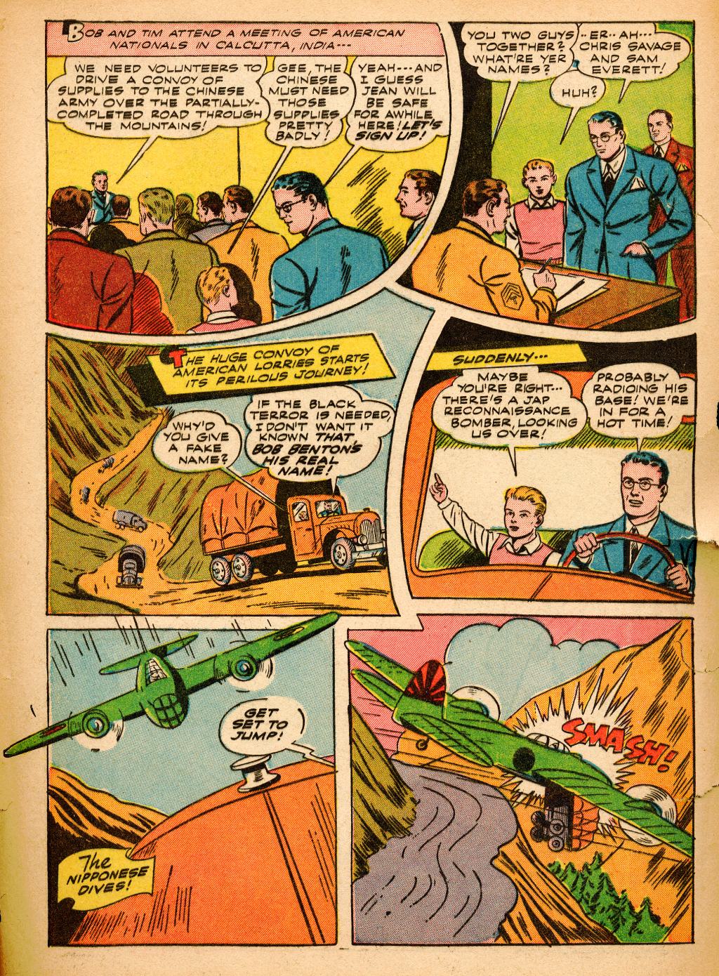 Black Terror, page 2. Black Terror. Public domain in the United States. Intended scans: Digital Comic Museum and Comic Book Plus. https://digitalcomicmuseum.com/