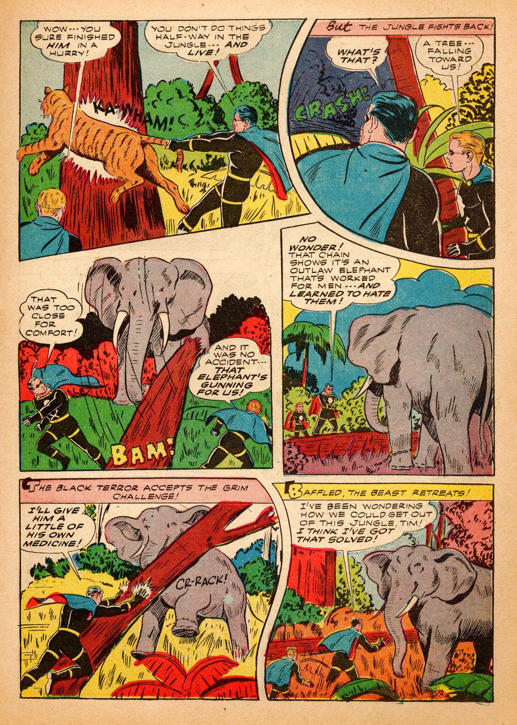 Black Terror, page 19. Black Terror. Public domain in the United States. Intended scans: Digital Comic Museum and Comic Book Plus. https://digitalcomicmuseum.com/