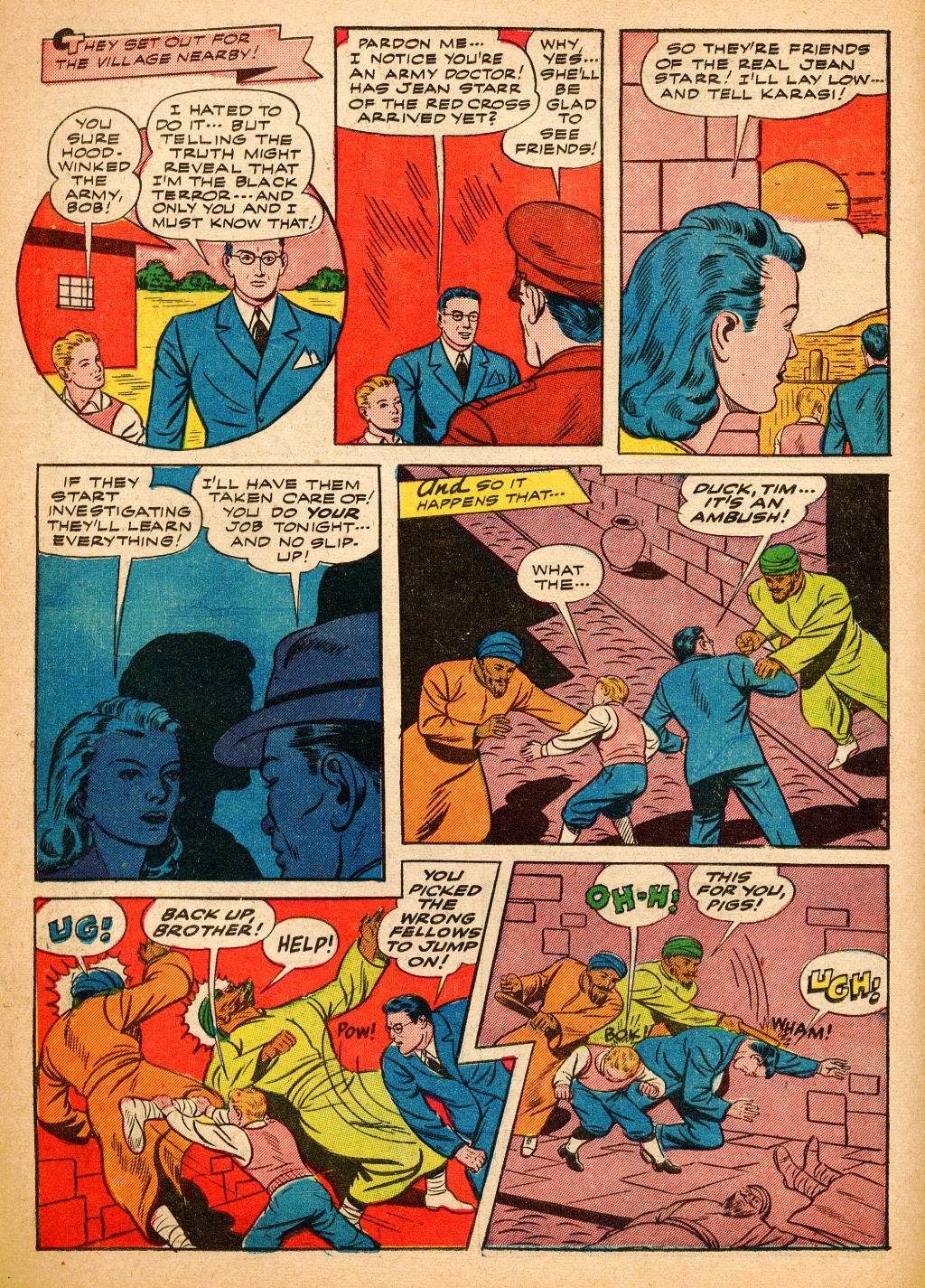 Black Terror, page 22. Black Terror. Public domain in the United States. Intended scans: Digital Comic Museum and Comic Book Plus. https://digitalcomicmuseum.com/