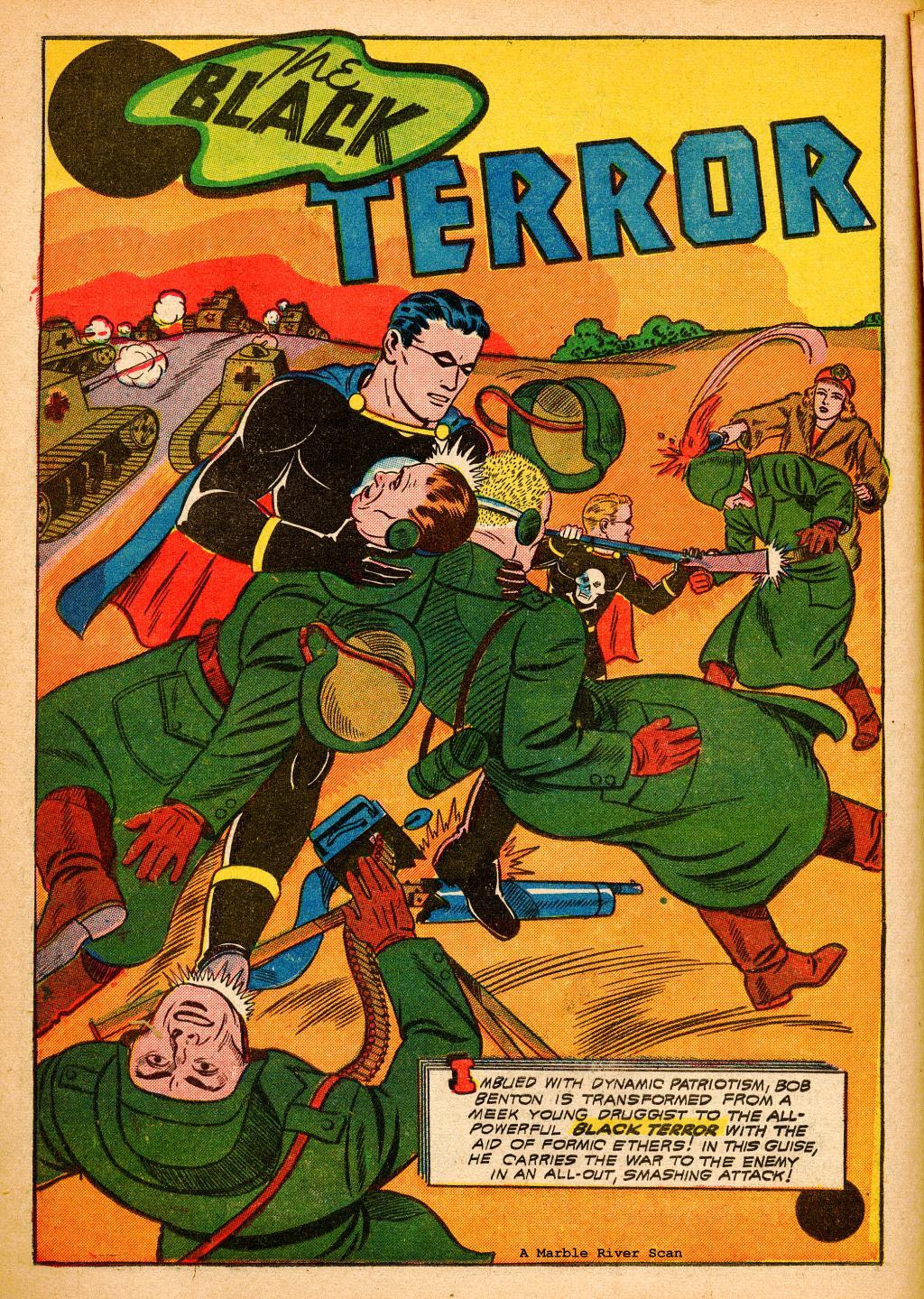 Black Terror, page 30. Black Terror. Public domain in the United States. Intended scans: Digital Comic Museum and Comic Book Plus. https://digitalcomicmuseum.com/