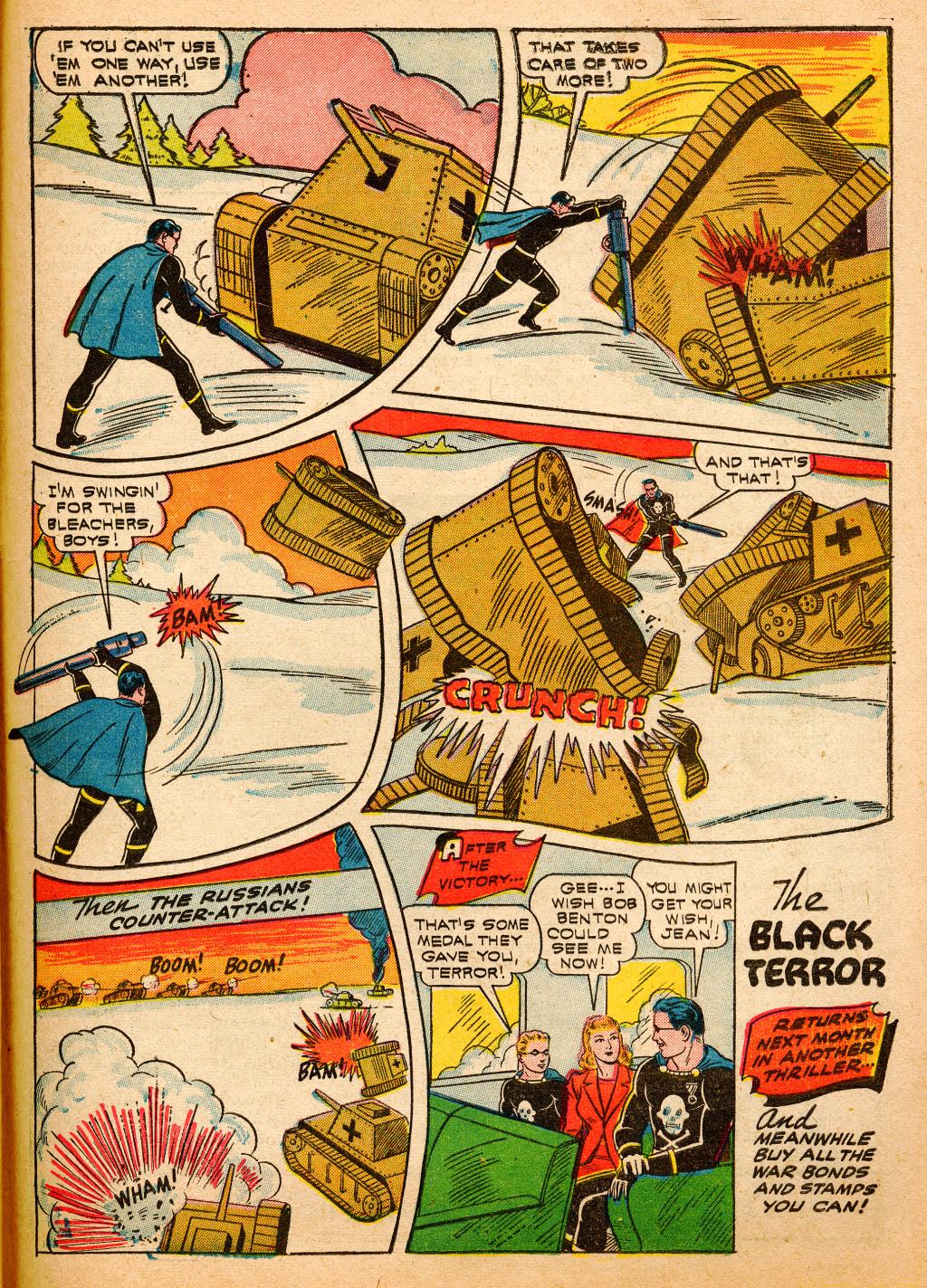Black Terror, page 43. Black Terror. Public domain in the United States. Intended scans: Digital Comic Museum and Comic Book Plus. https://digitalcomicmuseum.com/