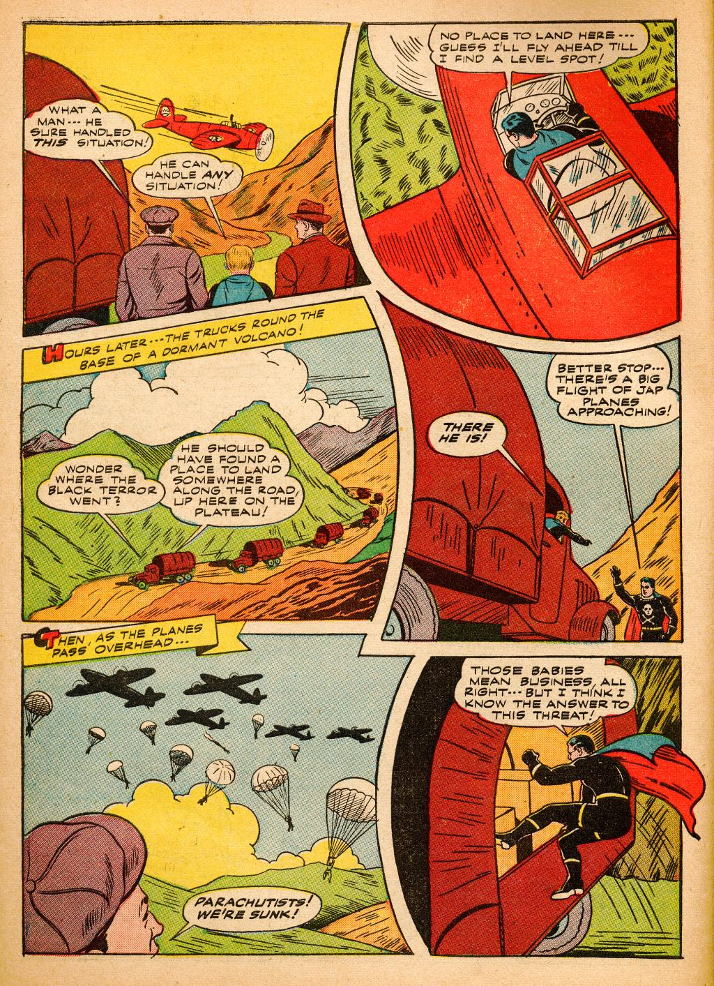 Black Terror, page 6. Black Terror. Public domain in the United States. Intended scans: Digital Comic Museum and Comic Book Plus. https://digitalcomicmuseum.com/