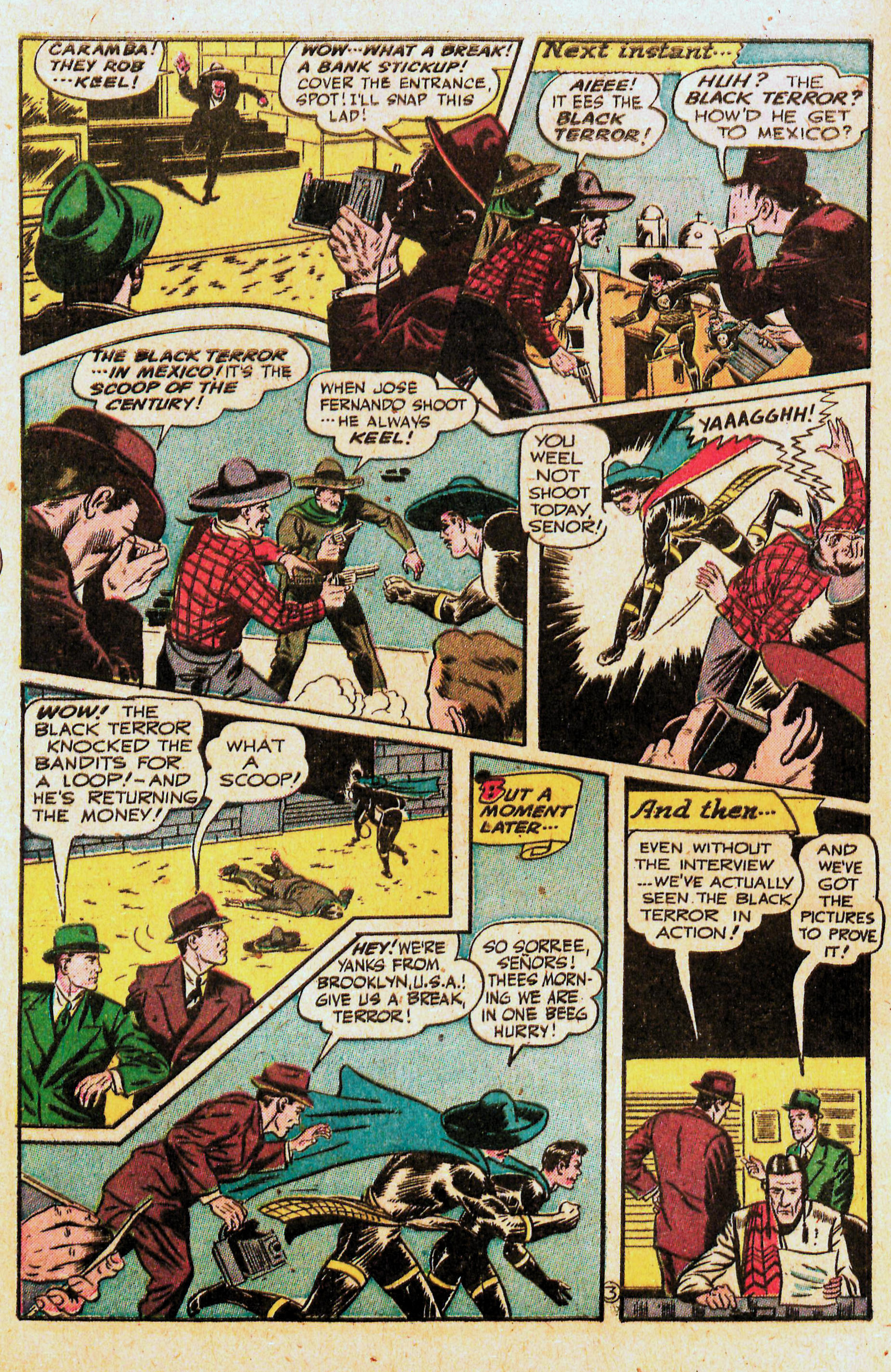 Black Terror, page 6. Black Terror. Public domain in the United States. Intended scans: Digital Comic Museum and Comic Book Plus. https://digitalcomicmuseum.com/