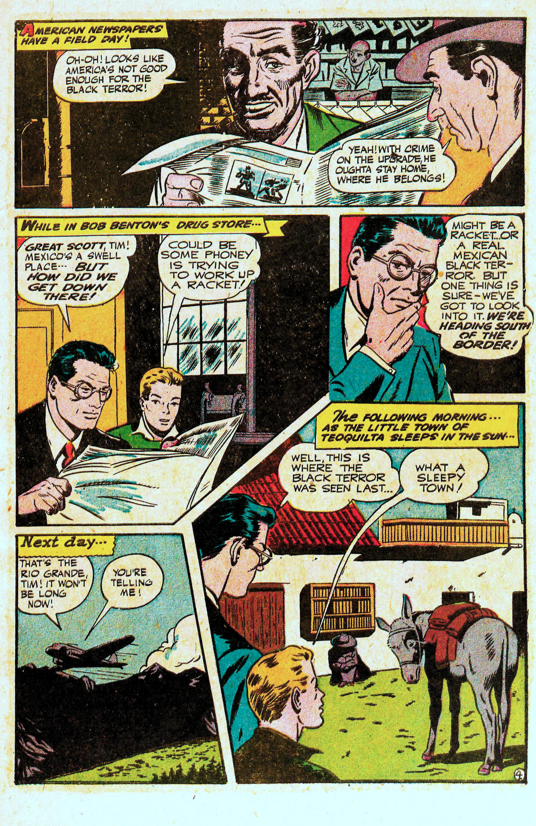 Black Terror, page 7. Black Terror. Public domain in the United States. Intended scans: Digital Comic Museum and Comic Book Plus. https://digitalcomicmuseum.com/