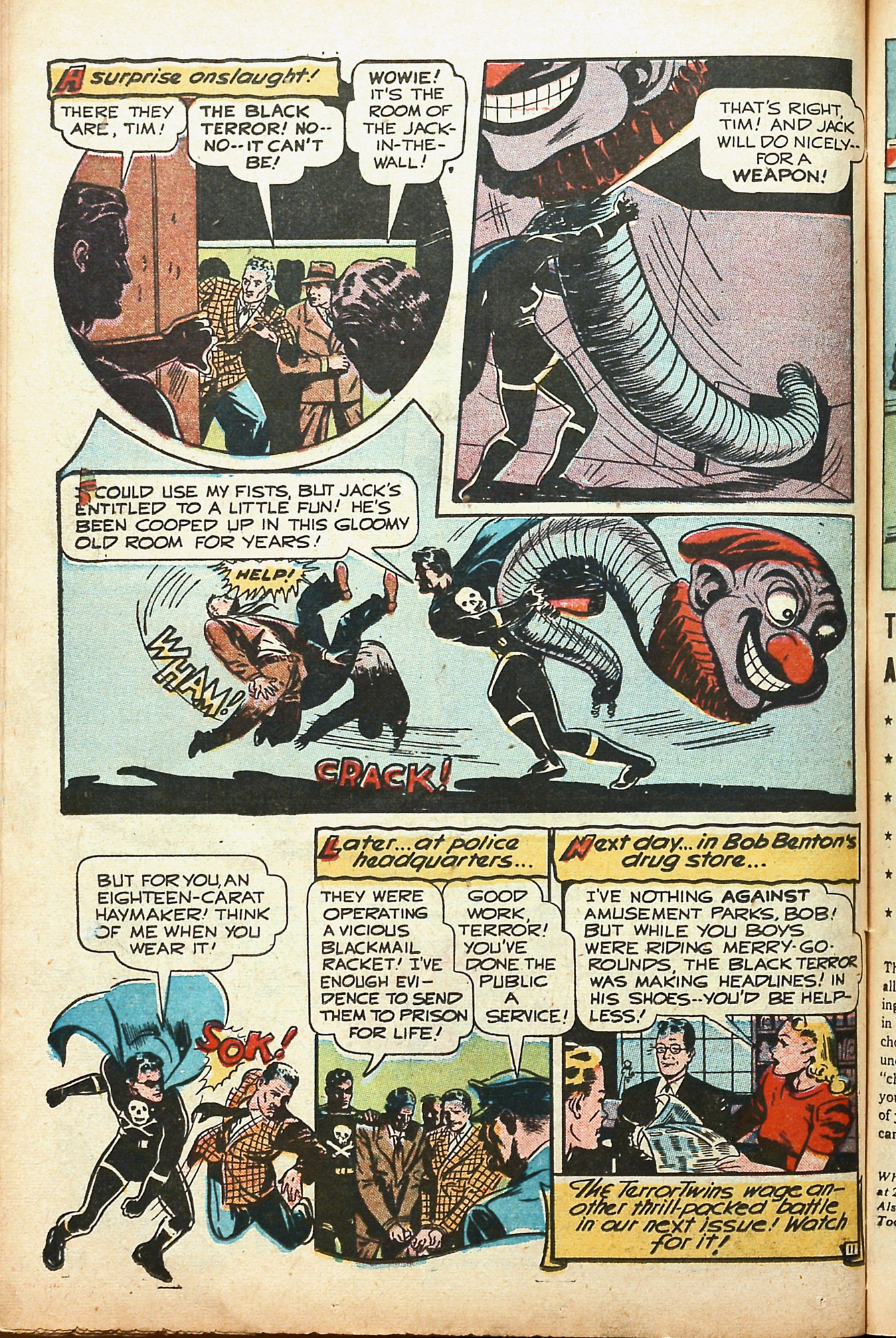 Black Terror, page 36. Black Terror. Public domain in the United States. Intended scans: Digital Comic Museum and Comic Book Plus. https://digitalcomicmuseum.com/