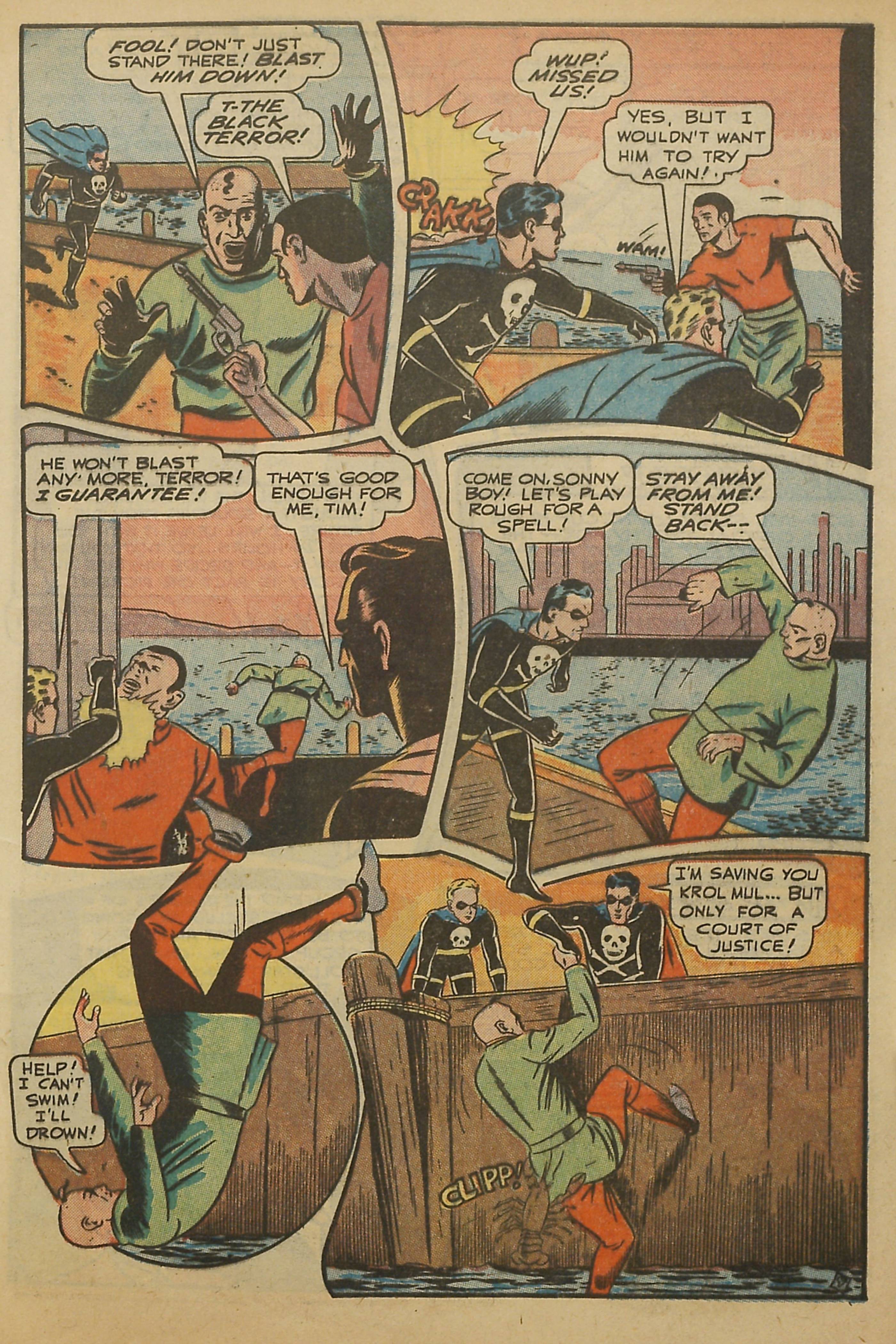 Black Terror, page 11. Black Terror. Public domain in the United States. Intended scans: Digital Comic Museum and Comic Book Plus. https://digitalcomicmuseum.com/