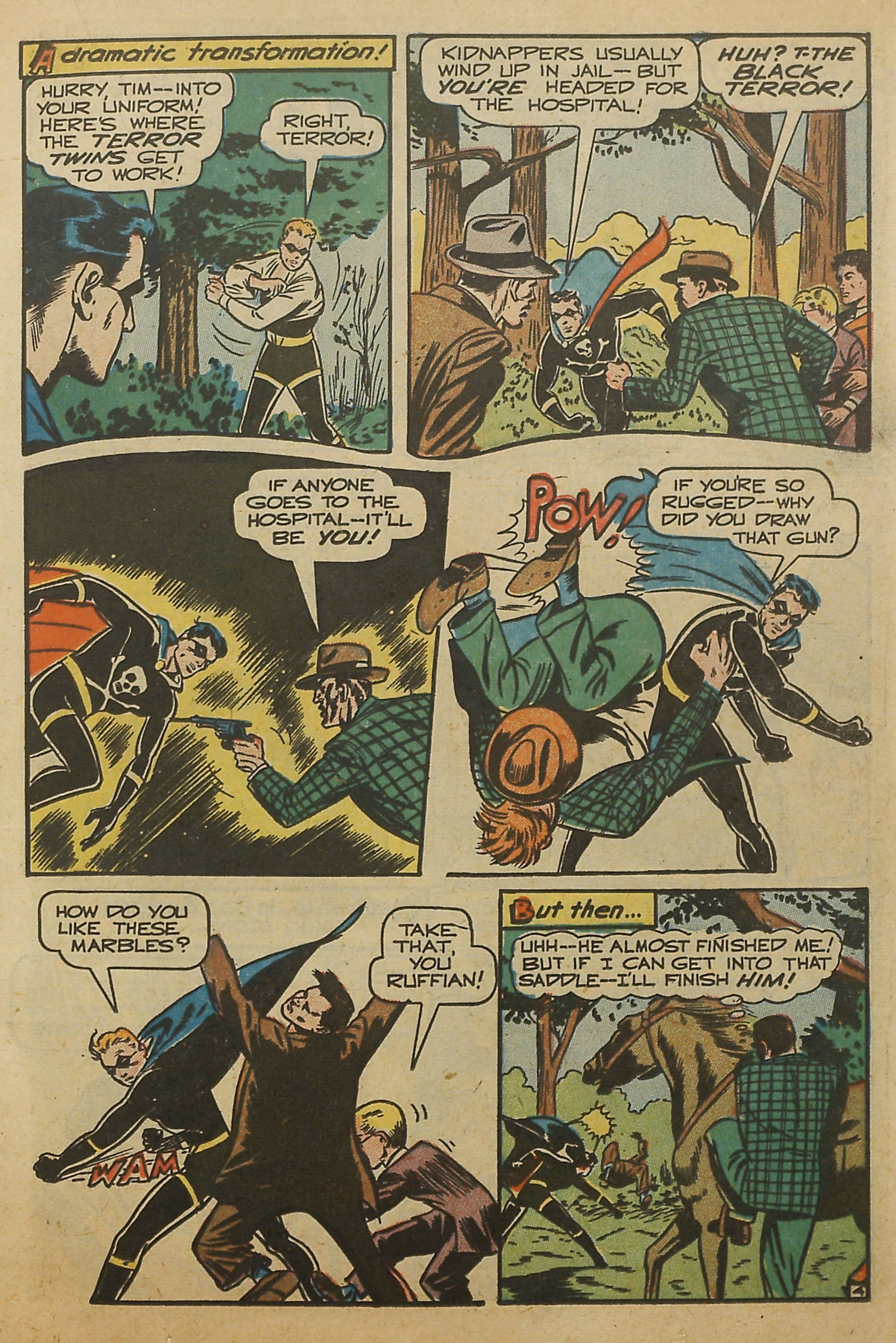 Black Terror, page 18. Black Terror. Public domain in the United States. Intended scans: Digital Comic Museum and Comic Book Plus. https://digitalcomicmuseum.com/