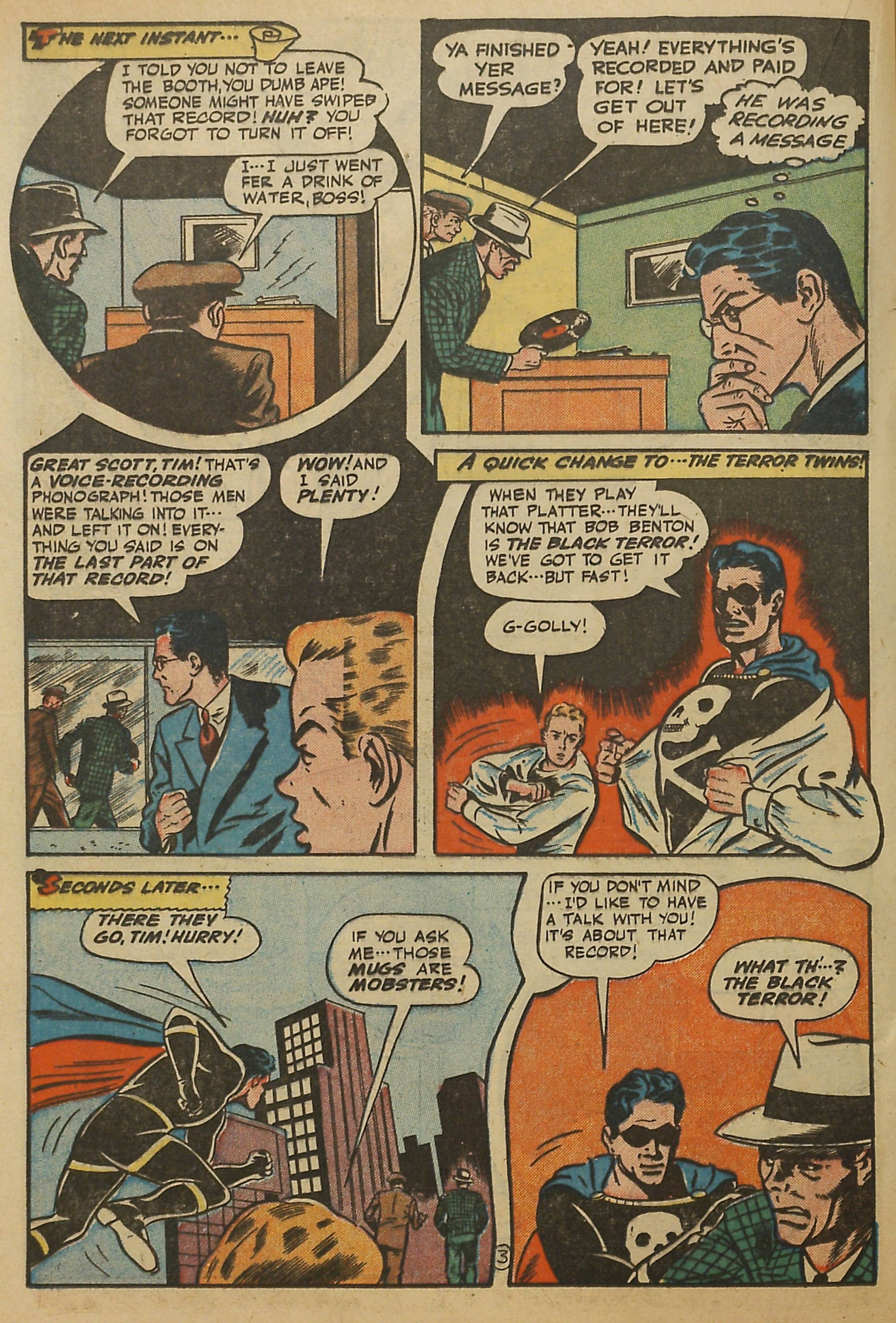 Black Terror, page 29. Black Terror. Public domain in the United States. Intended scans: Digital Comic Museum and Comic Book Plus. https://digitalcomicmuseum.com/