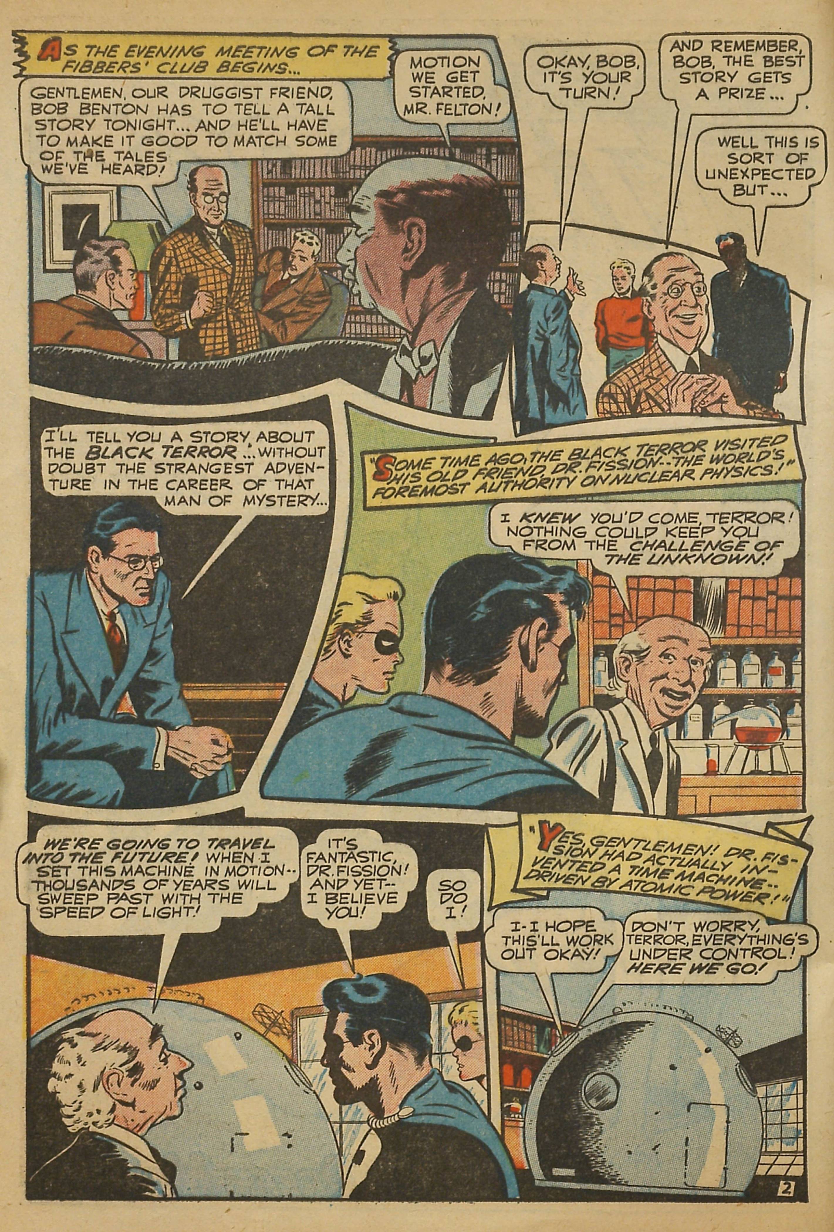 Black Terror, page 4. Black Terror. Public domain in the United States. Intended scans: Digital Comic Museum and Comic Book Plus. https://digitalcomicmuseum.com/