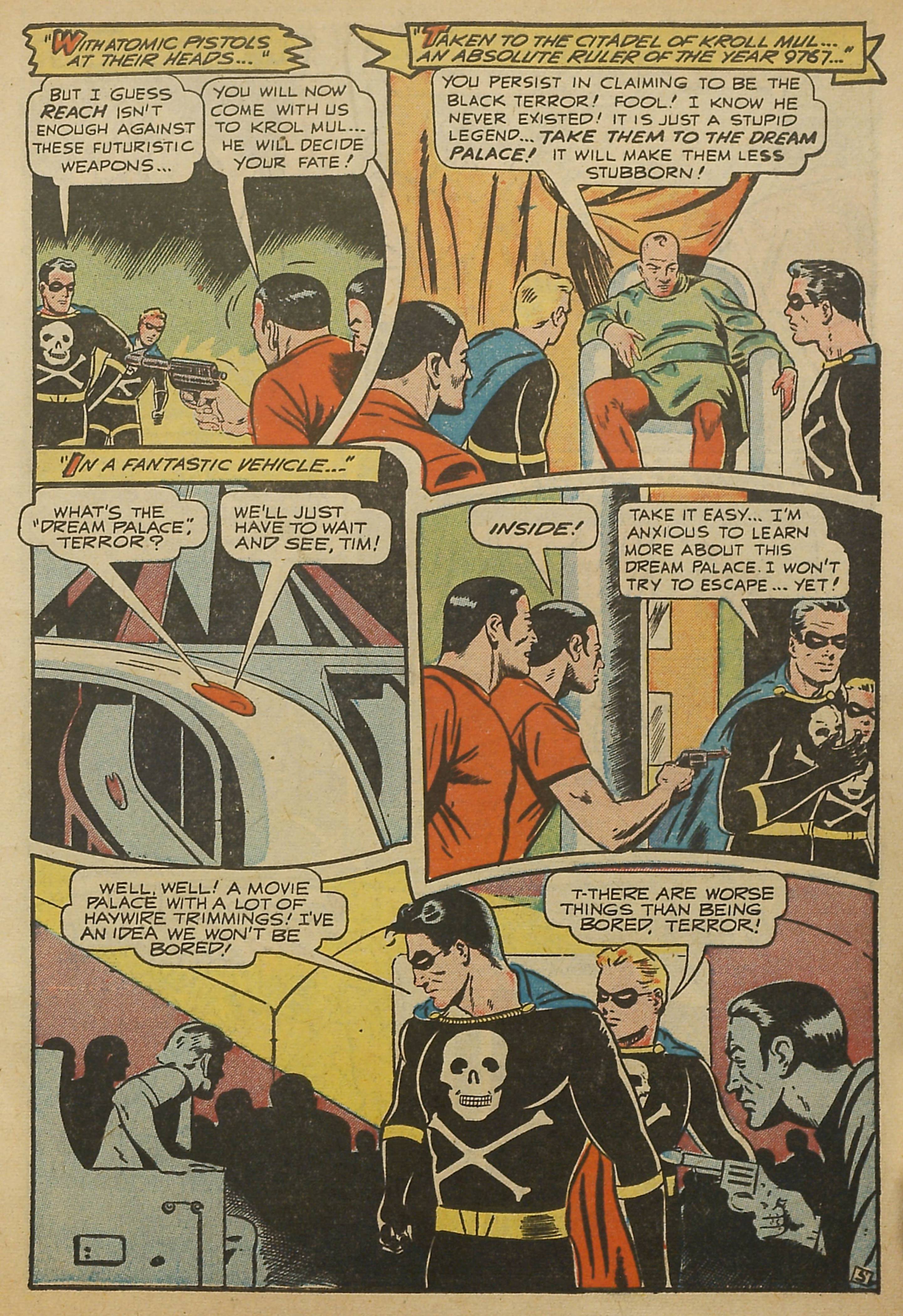 Black Terror, page 7. Black Terror. Public domain in the United States. Intended scans: Digital Comic Museum and Comic Book Plus. https://digitalcomicmuseum.com/