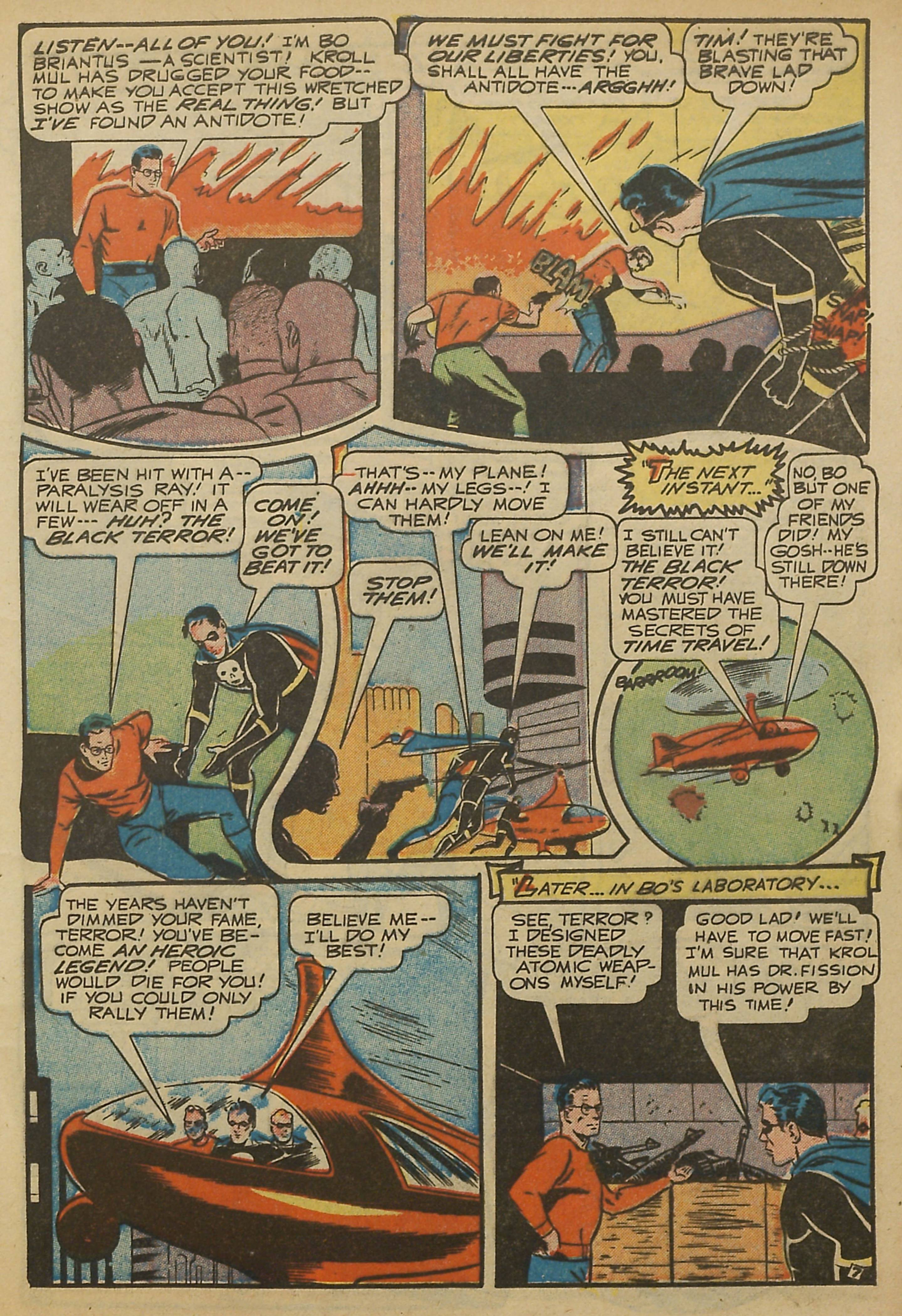 Black Terror, page 9. Black Terror. Public domain in the United States. Intended scans: Digital Comic Museum and Comic Book Plus. https://digitalcomicmuseum.com/