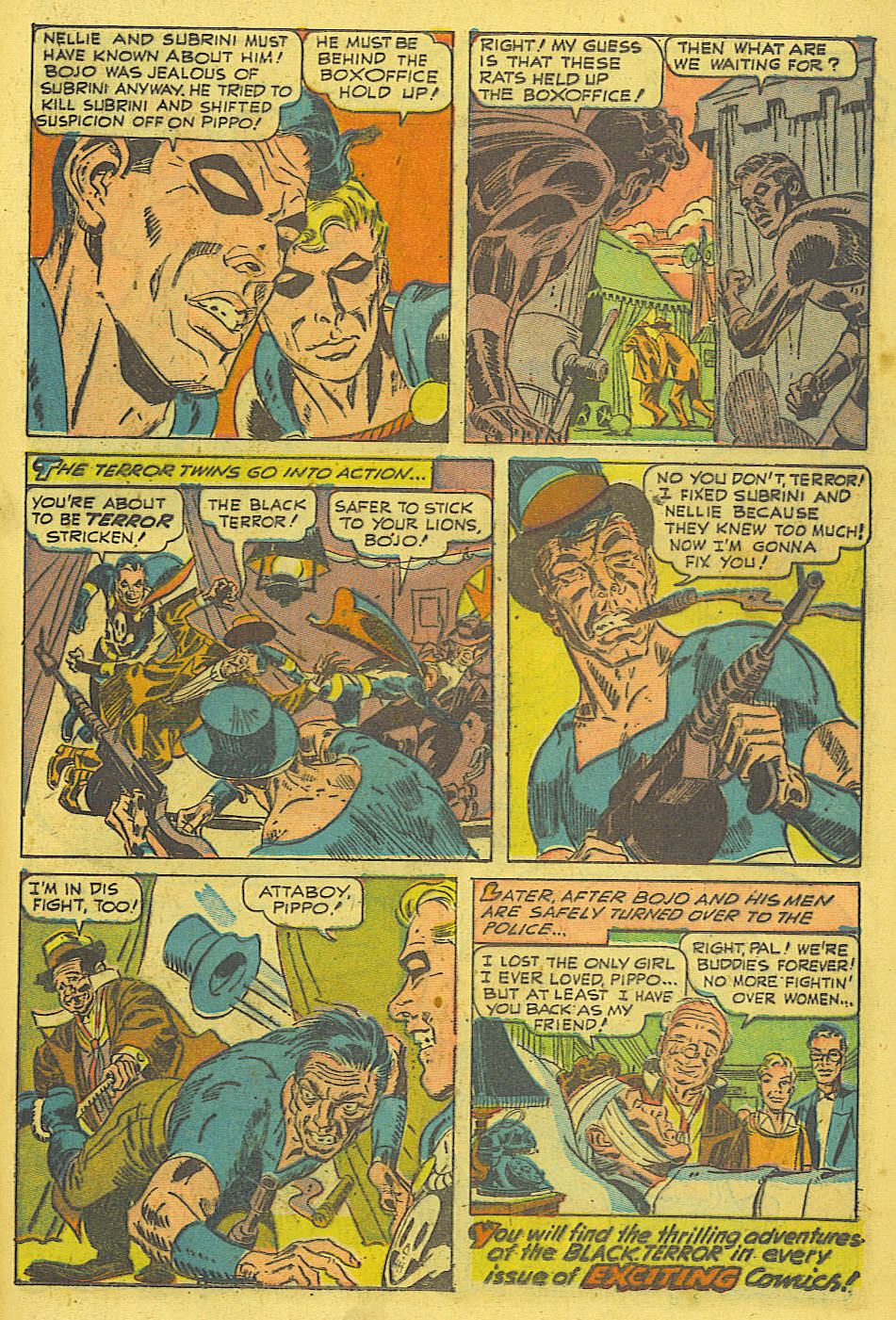 Black Terror, page 34. Black Terror. Public domain in the United States. Intended scans: Digital Comic Museum and Comic Book Plus. https://digitalcomicmuseum.com/