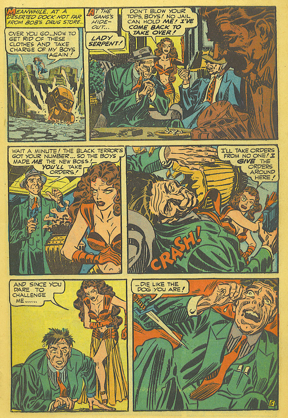 Black Terror, page 6. Black Terror. Public domain in the United States. Intended scans: Digital Comic Museum and Comic Book Plus. https://digitalcomicmuseum.com/