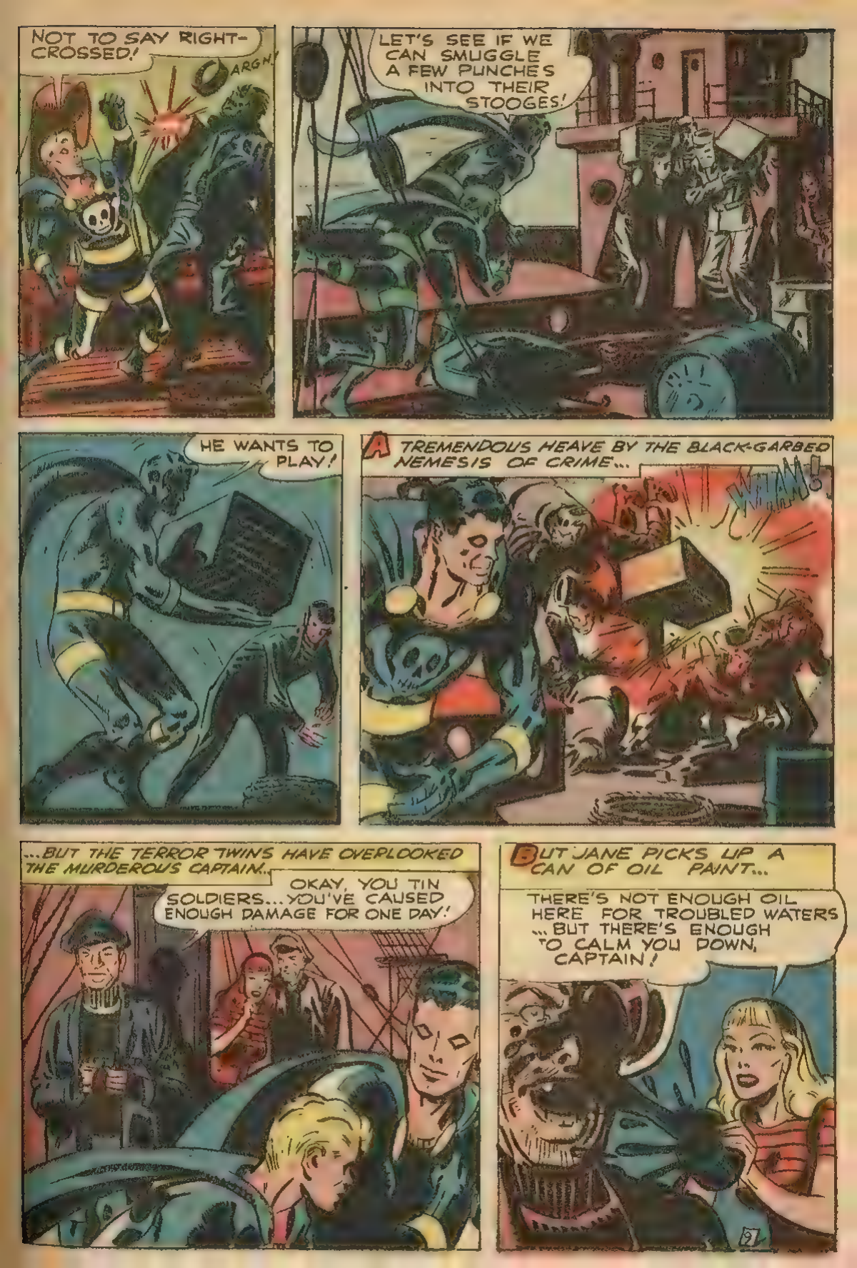 Black Terror, page 37. Black Terror. Public domain in the United States. Intended scans: Digital Comic Museum and Comic Book Plus. https://digitalcomicmuseum.com/