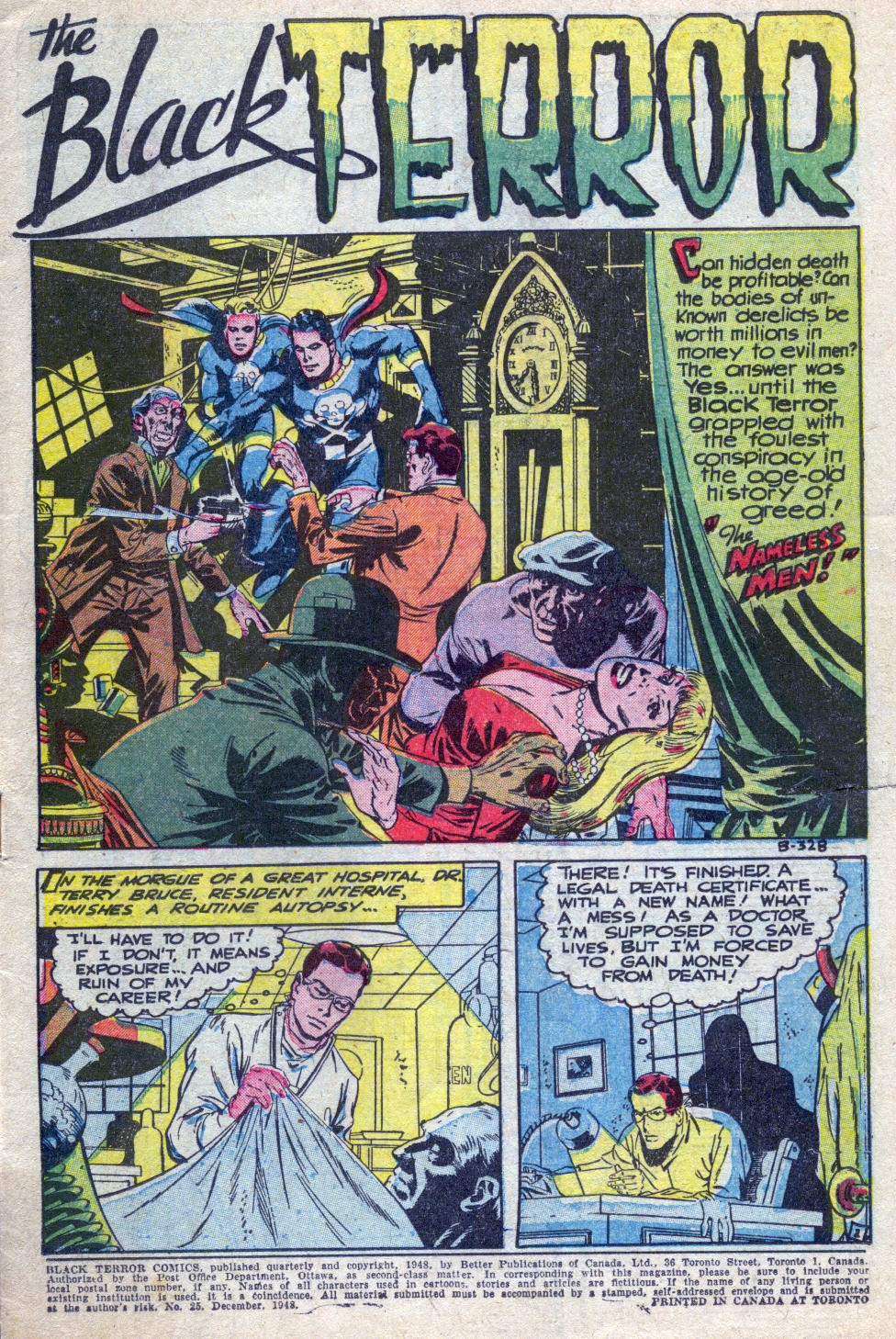 Black Terror, page 3. Black Terror. Public domain in the United States. Intended scans: Digital Comic Museum and Comic Book Plus. https://digitalcomicmuseum.com/