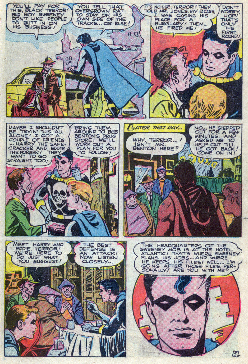 Black Terror, page 27. Black Terror. Public domain in the United States. Intended scans: Digital Comic Museum and Comic Book Plus. https://digitalcomicmuseum.com/