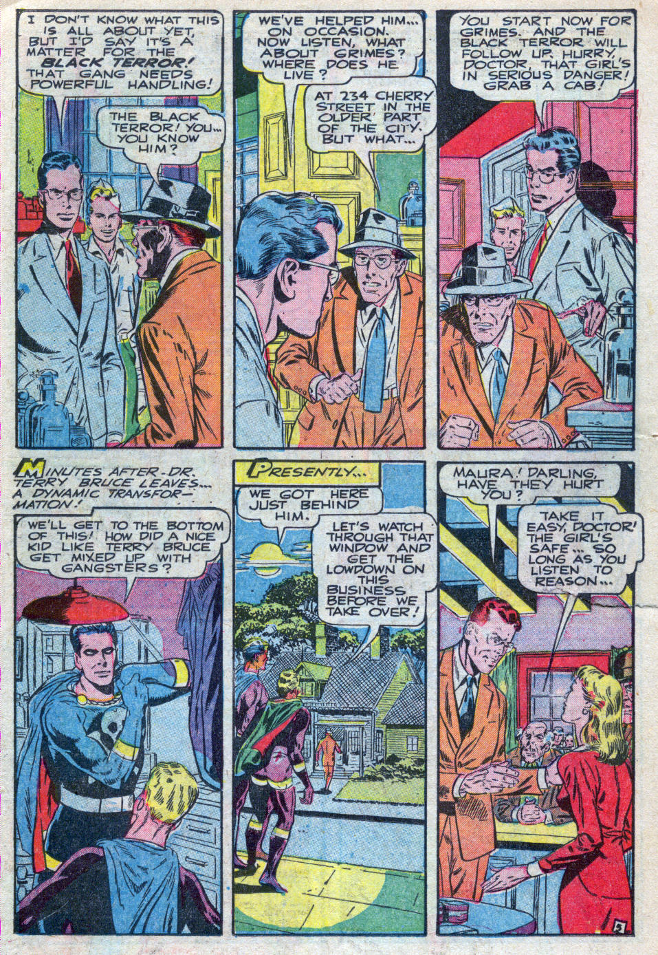 Black Terror, page 7. Black Terror. Public domain in the United States. Intended scans: Digital Comic Museum and Comic Book Plus. https://digitalcomicmuseum.com/