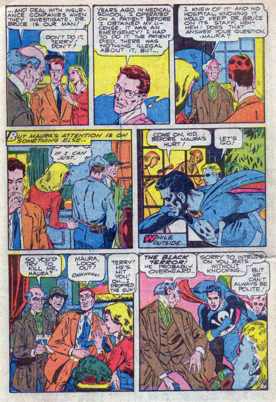 Black Terror, page 9. Black Terror. Public domain in the United States. Intended scans: Digital Comic Museum and Comic Book Plus. https://digitalcomicmuseum.com/