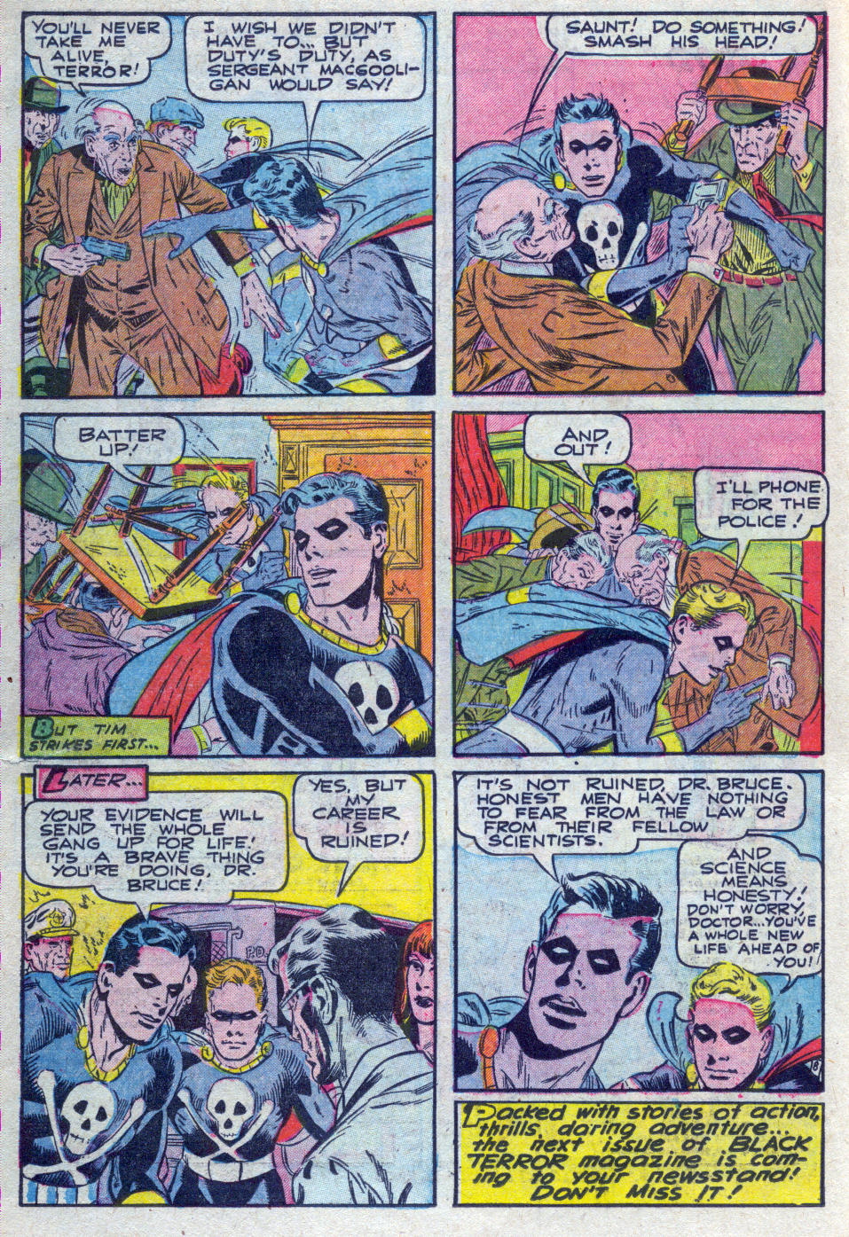 Black Terror, page 10. Black Terror. Public domain in the United States. Intended scans: Digital Comic Museum and Comic Book Plus. https://digitalcomicmuseum.com/