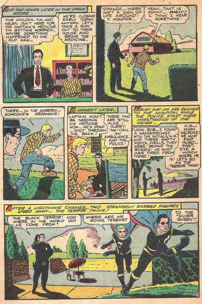 Black Terror, page 6. Black Terror. Public domain in the United States. Intended scans: Digital Comic Museum and Comic Book Plus. https://digitalcomicmuseum.com/