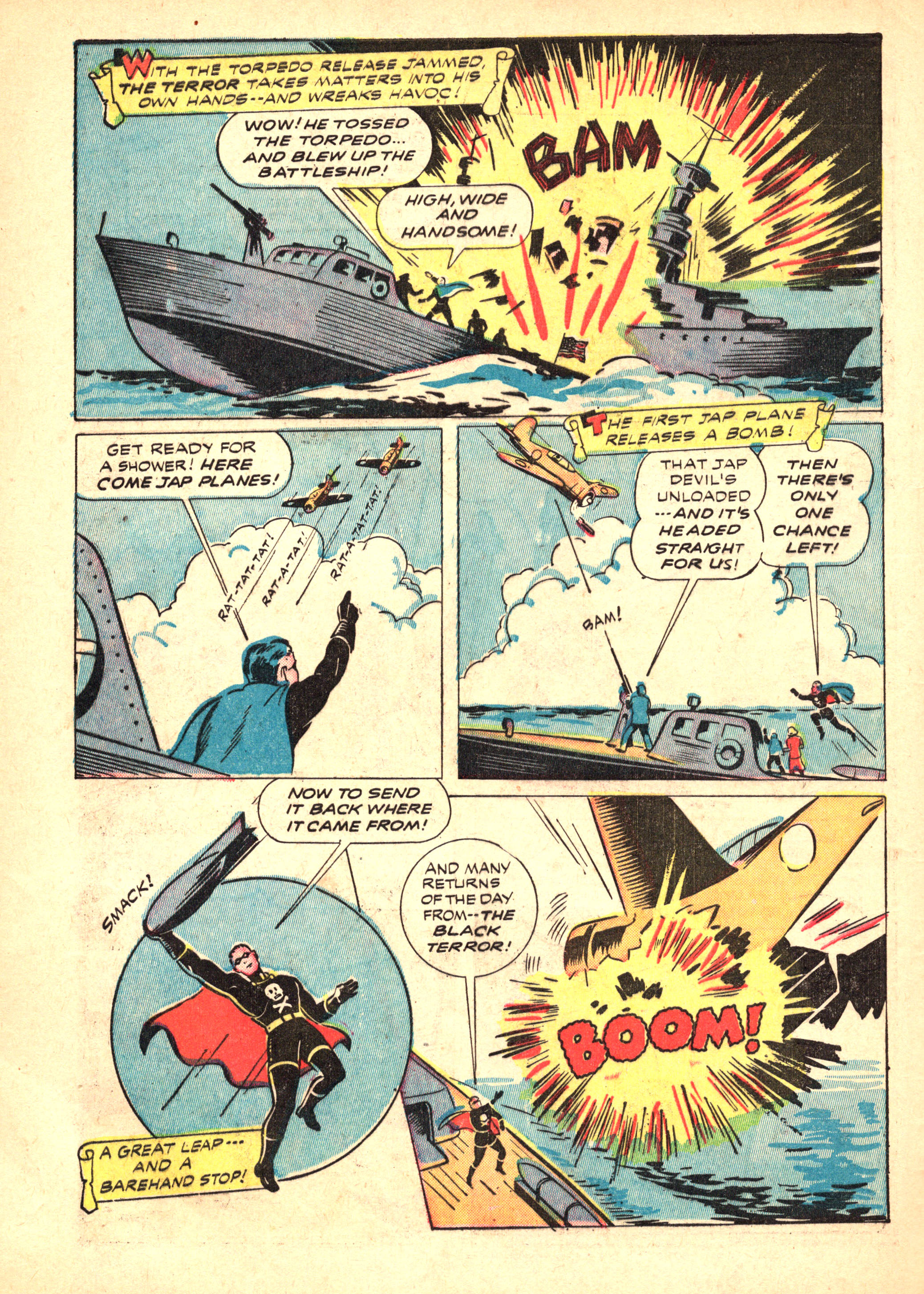 Black Terror, page 12. Black Terror. Public domain in the United States. Intended scans: Digital Comic Museum and Comic Book Plus. https://digitalcomicmuseum.com/
