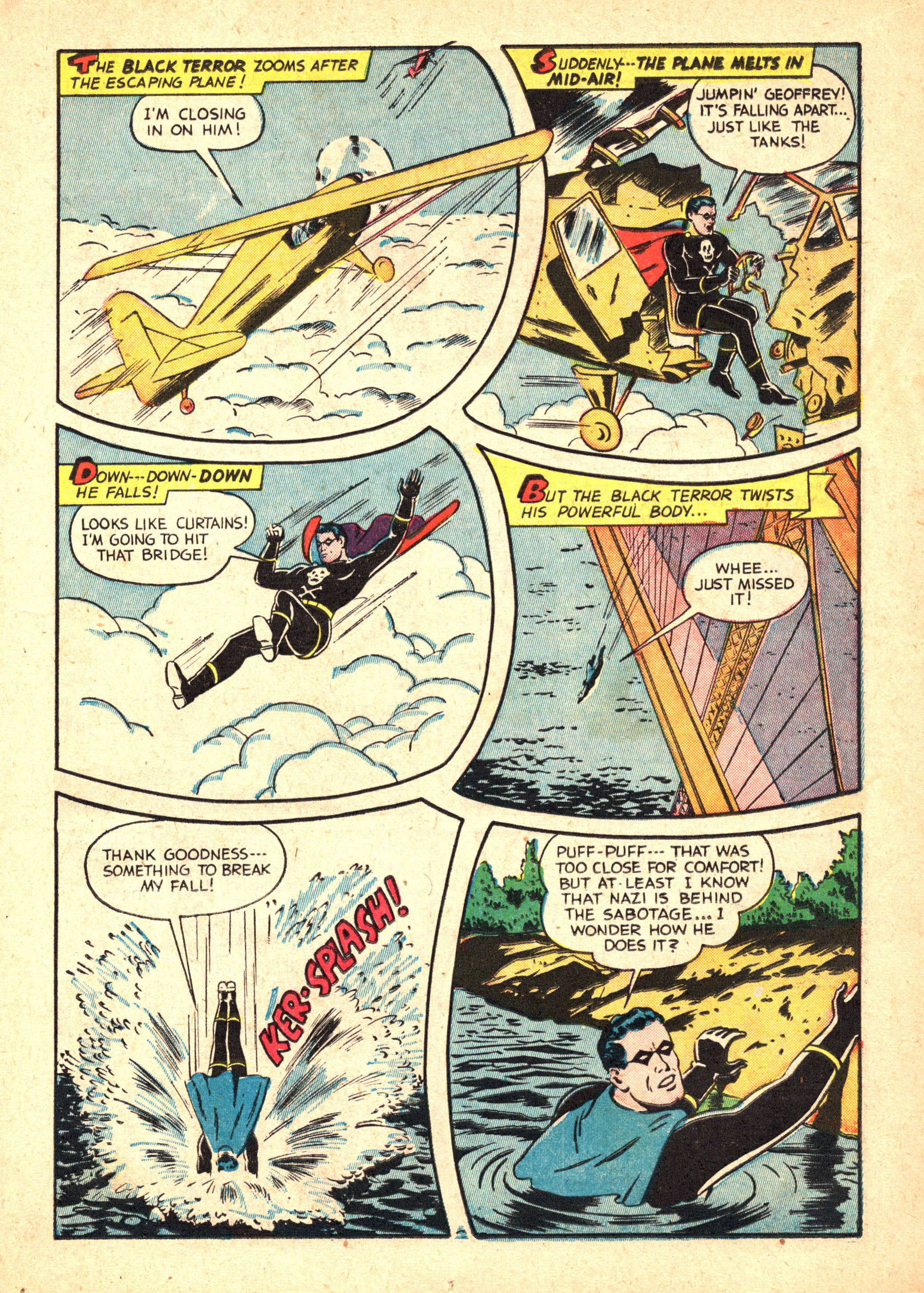 Black Terror, page 21. Black Terror. Public domain in the United States. Intended scans: Digital Comic Museum and Comic Book Plus. https://digitalcomicmuseum.com/