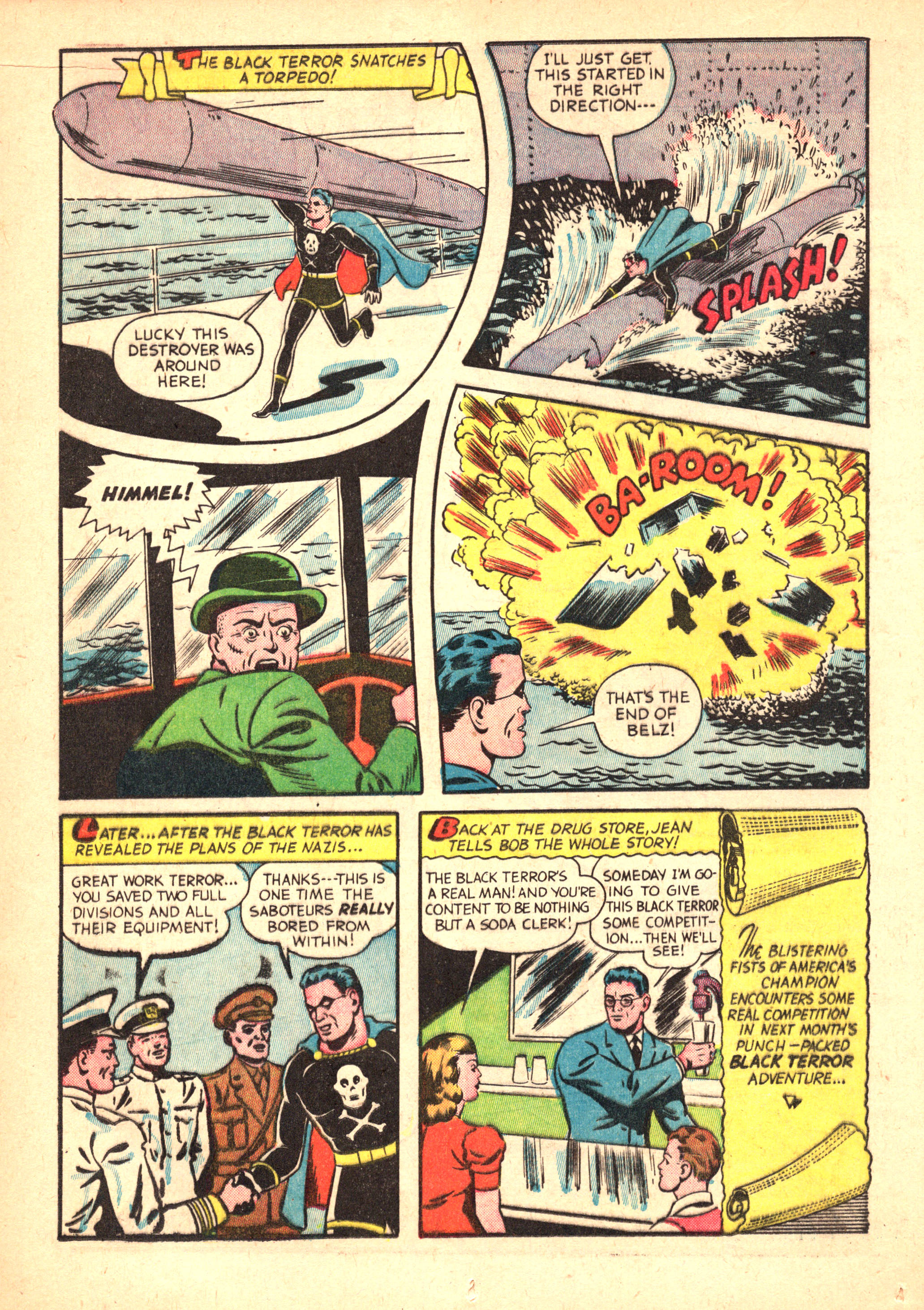 Black Terror, page 30. Black Terror. Public domain in the United States. Intended scans: Digital Comic Museum and Comic Book Plus. https://digitalcomicmuseum.com/