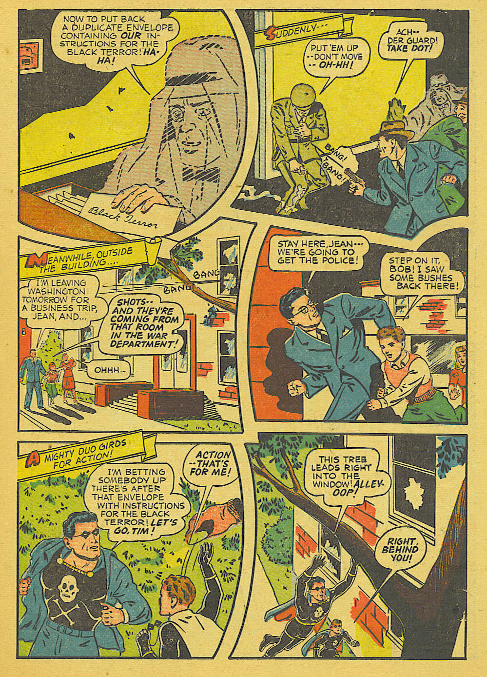 Black Terror, page 20. Black Terror. Public domain in the United States. Intended scans: Digital Comic Museum and Comic Book Plus. https://digitalcomicmuseum.com/