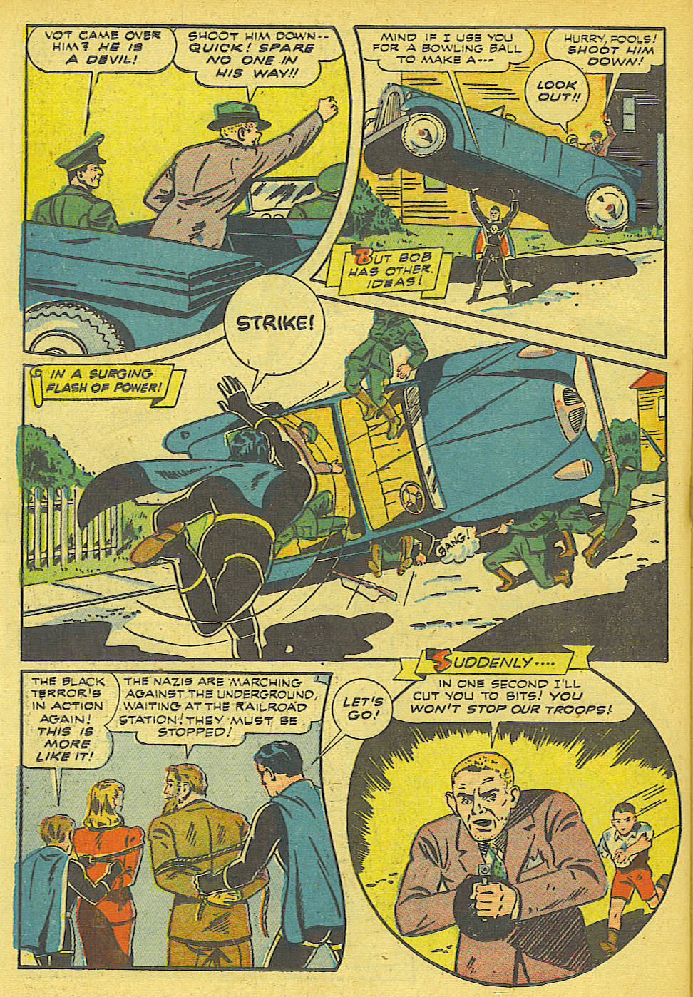 Black Terror, page 38. Black Terror. Public domain in the United States. Intended scans: Digital Comic Museum and Comic Book Plus. https://digitalcomicmuseum.com/