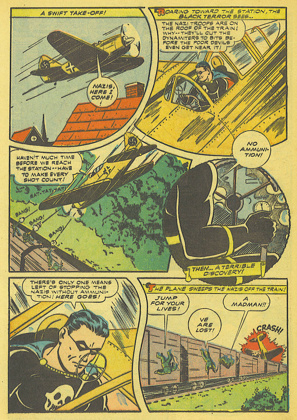 Black Terror, page 40. Black Terror. Public domain in the United States. Intended scans: Digital Comic Museum and Comic Book Plus. https://digitalcomicmuseum.com/
