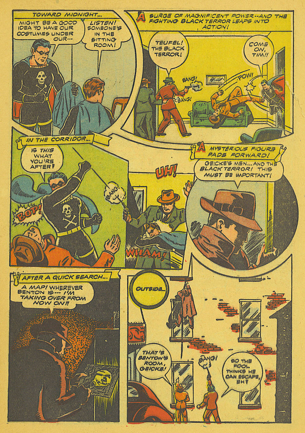 Black Terror, page 6. Black Terror. Public domain in the United States. Intended scans: Digital Comic Museum and Comic Book Plus. https://digitalcomicmuseum.com/