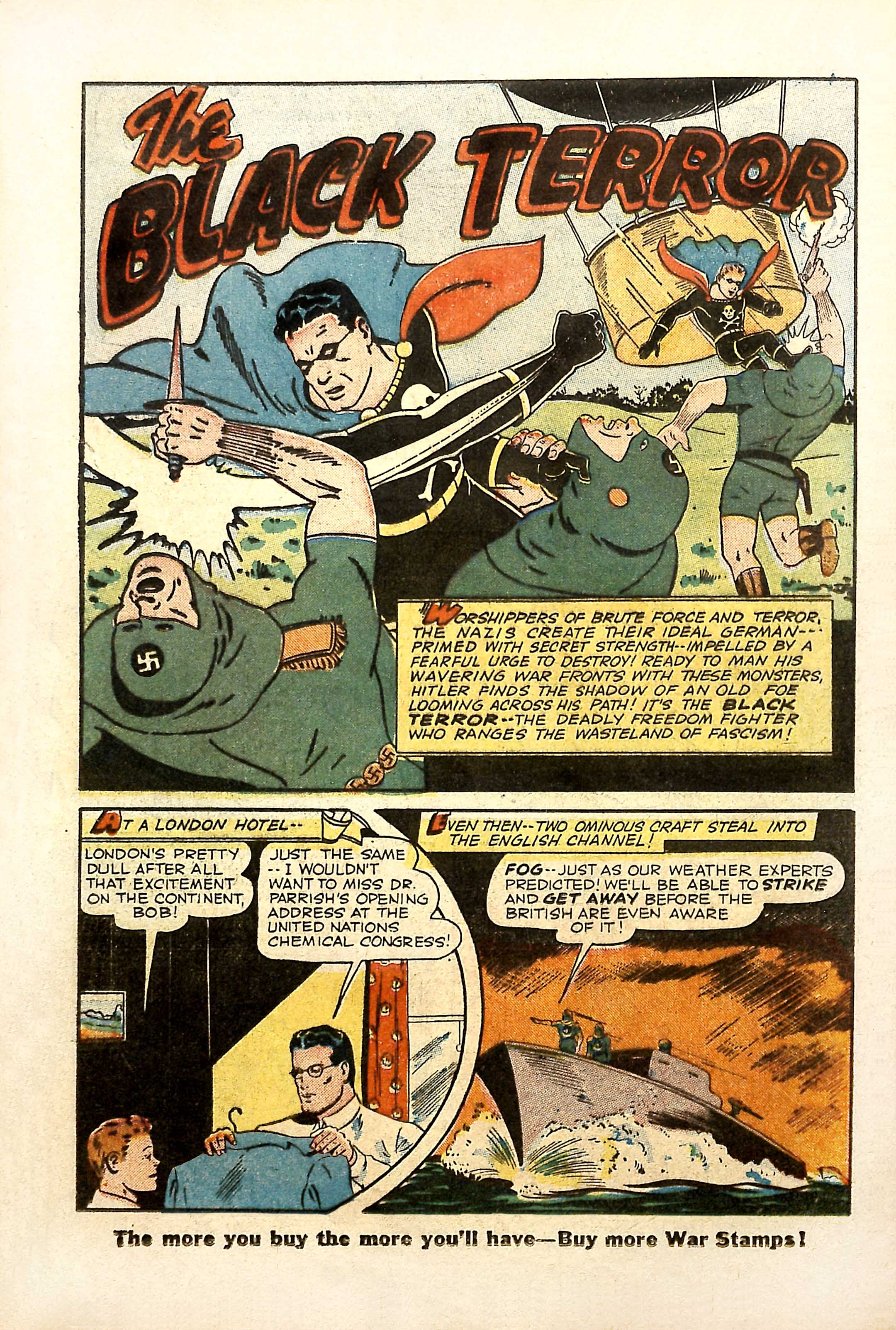 Black Terror, page 28. Black Terror. Public domain in the United States. Intended scans: Digital Comic Museum and Comic Book Plus. https://digitalcomicmuseum.com/