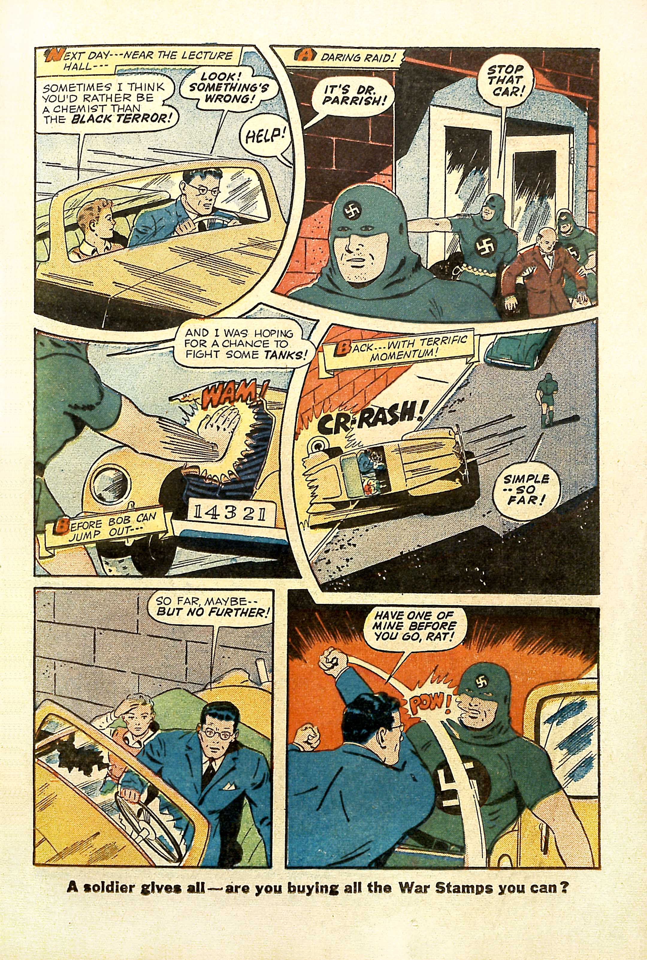 Black Terror, page 29. Black Terror. Public domain in the United States. Intended scans: Digital Comic Museum and Comic Book Plus. https://digitalcomicmuseum.com/