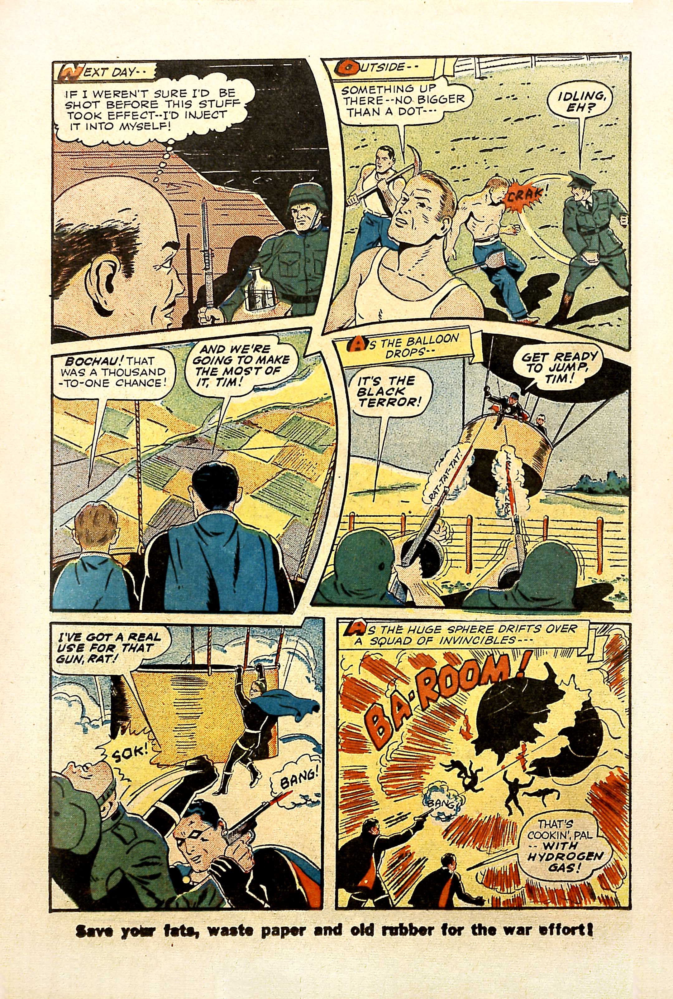Black Terror, page 36. Black Terror. Public domain in the United States. Intended scans: Digital Comic Museum and Comic Book Plus. https://digitalcomicmuseum.com/