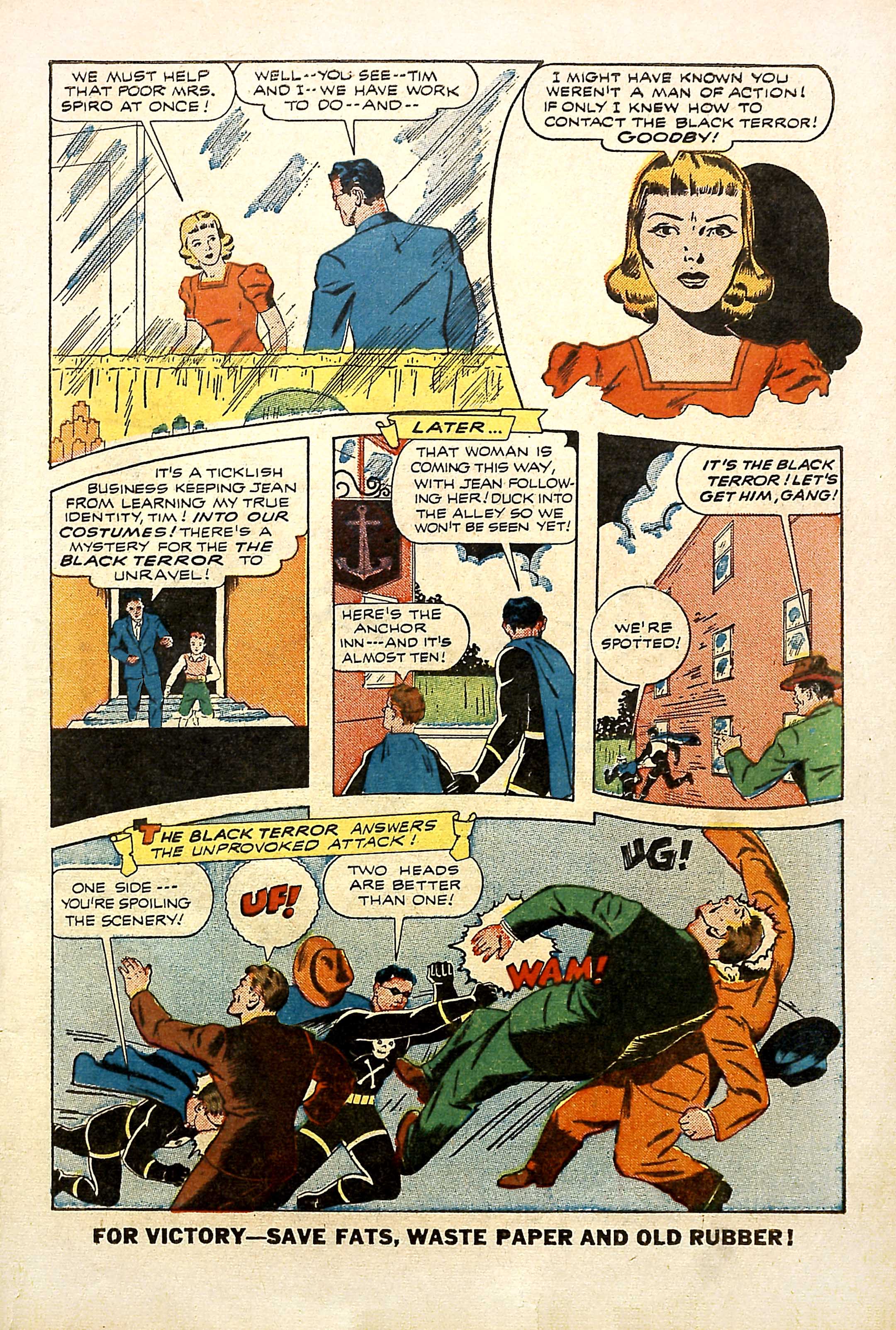 Black Terror, page 5. Black Terror. Public domain in the United States. Intended scans: Digital Comic Museum and Comic Book Plus. https://digitalcomicmuseum.com/