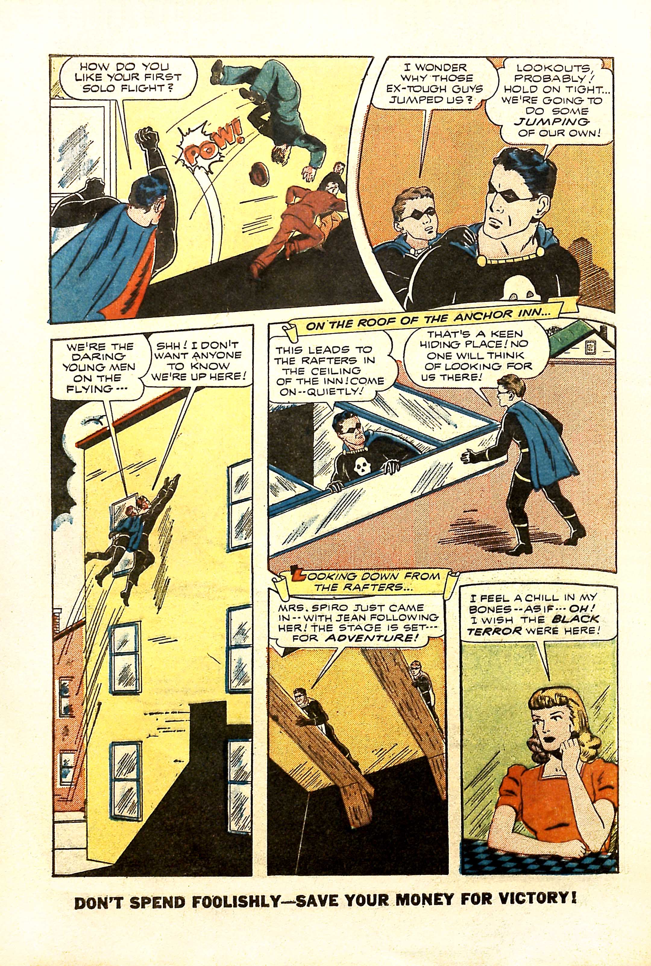 Black Terror, page 6. Black Terror. Public domain in the United States. Intended scans: Digital Comic Museum and Comic Book Plus. https://digitalcomicmuseum.com/