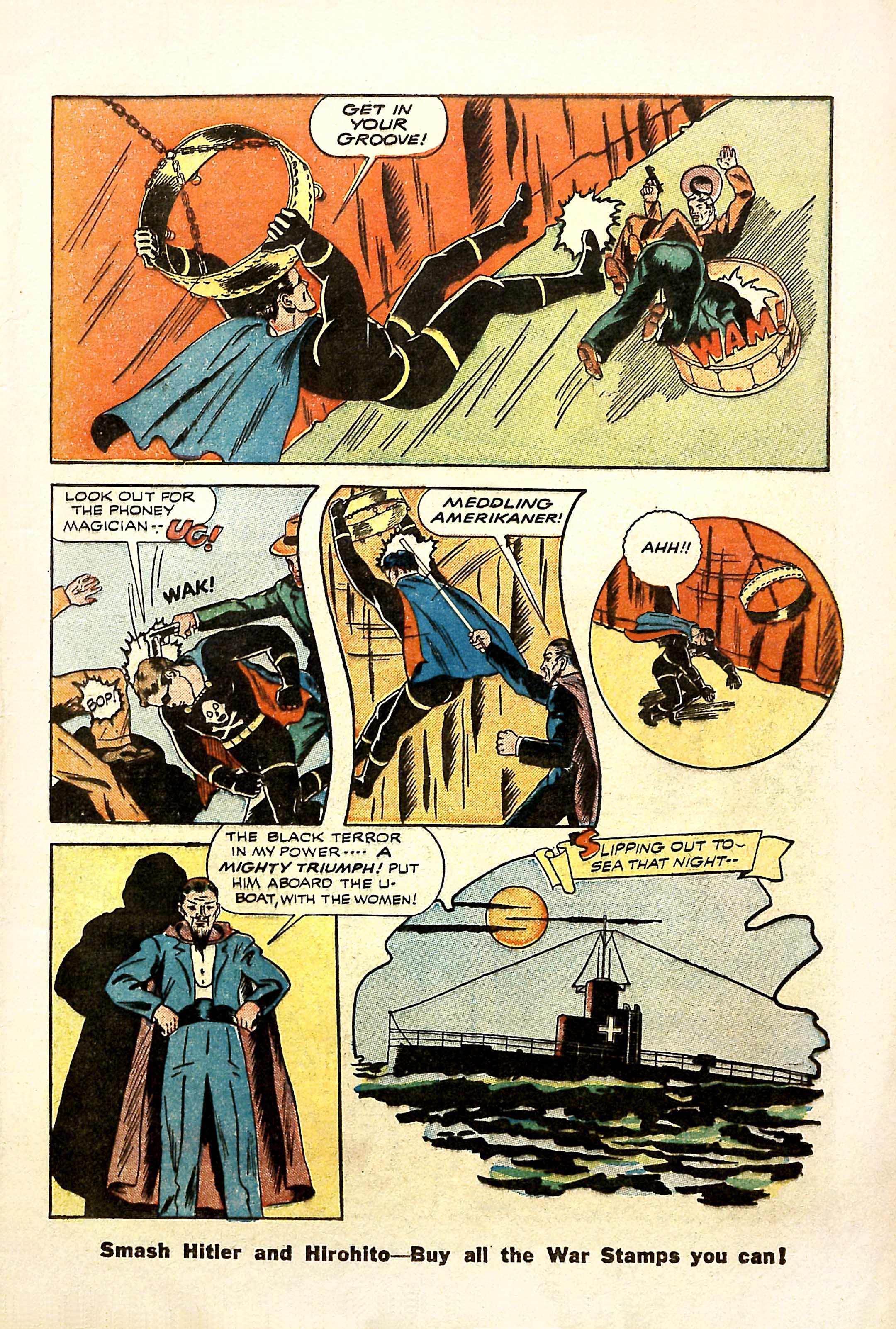 Black Terror, page 9. Black Terror. Public domain in the United States. Intended scans: Digital Comic Museum and Comic Book Plus. https://digitalcomicmuseum.com/