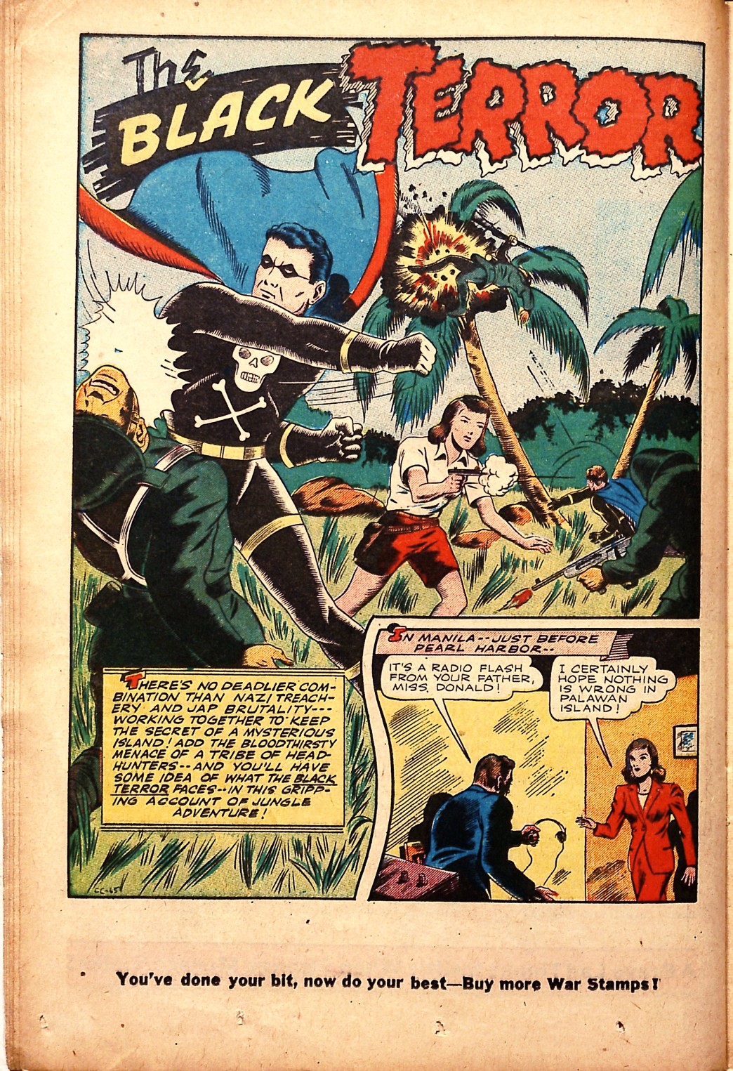 Black Terror, page 16. Black Terror. Public domain in the United States. Intended scans: Digital Comic Museum and Comic Book Plus. https://digitalcomicmuseum.com/