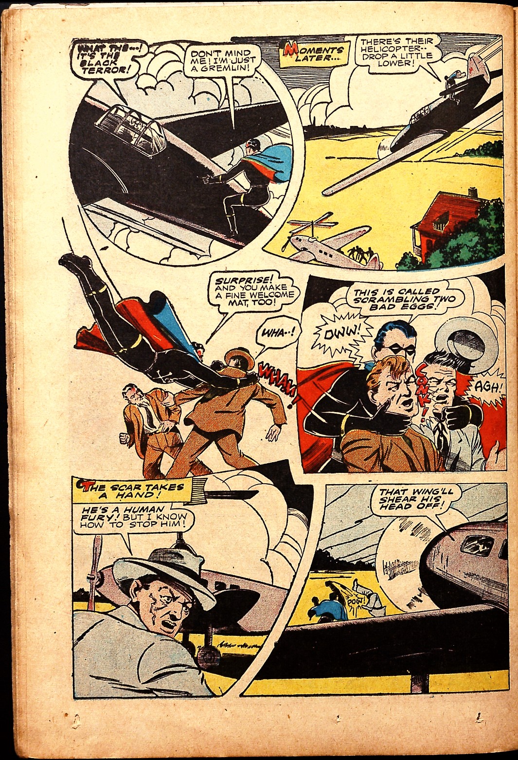 Black Terror, page 38. Black Terror. Public domain in the United States. Intended scans: Digital Comic Museum and Comic Book Plus. https://digitalcomicmuseum.com/