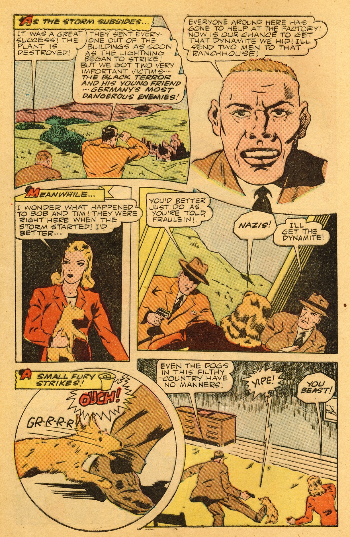 Black Terror, page 9. Black Terror. Public domain in the United States. Intended scans: Digital Comic Museum and Comic Book Plus. https://digitalcomicmuseum.com/