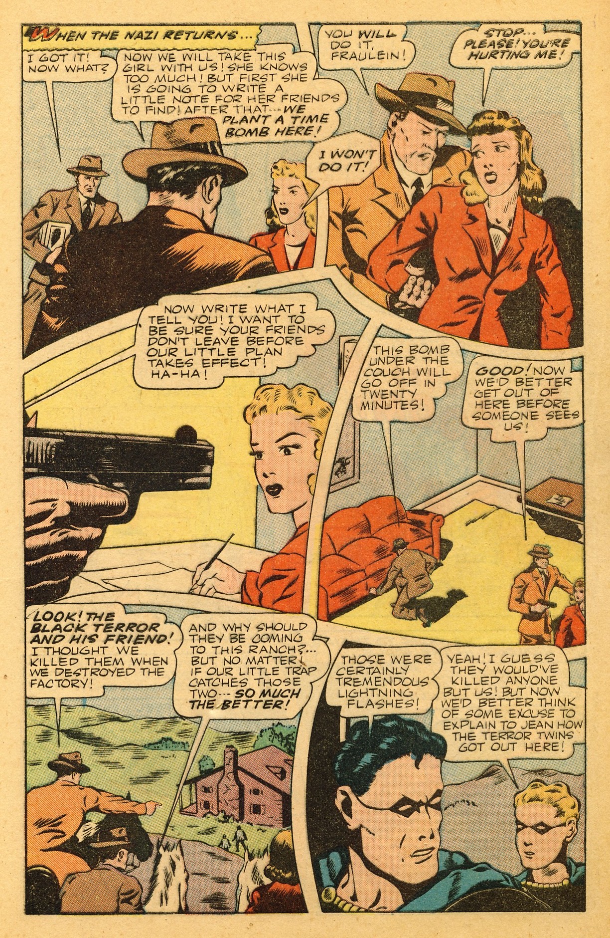 Black Terror, page 10. Black Terror. Public domain in the United States. Intended scans: Digital Comic Museum and Comic Book Plus. https://digitalcomicmuseum.com/