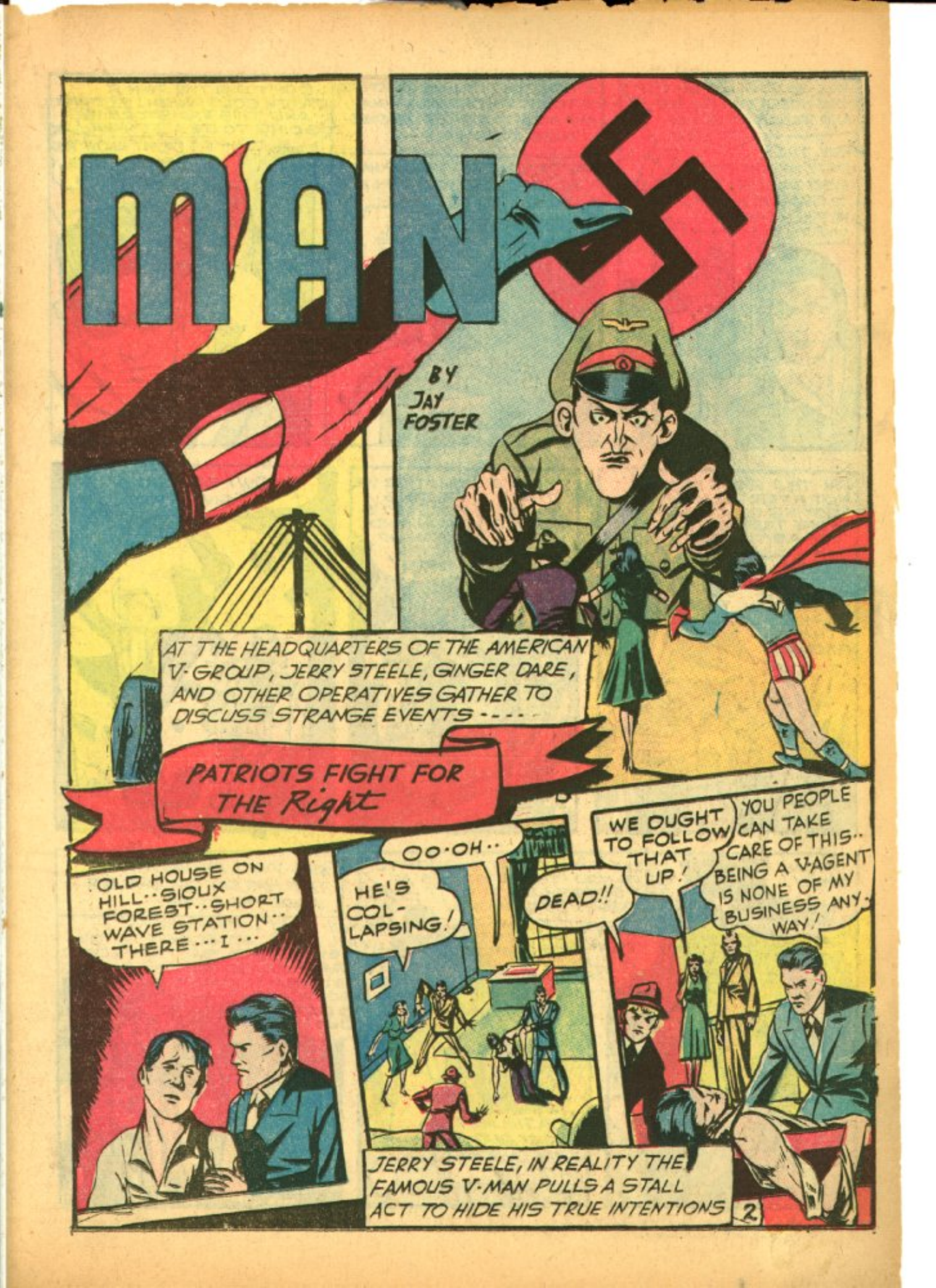 Blue Beetle (Fox / Dan Garrett), page 37. Blue Beetle (Dan Garrett). Public domain in the United States for Fox/Holyoke-era issues. Not Charlton or DC. Internet Archive folkscanomy scans used when Comic Book Plus returns 403.