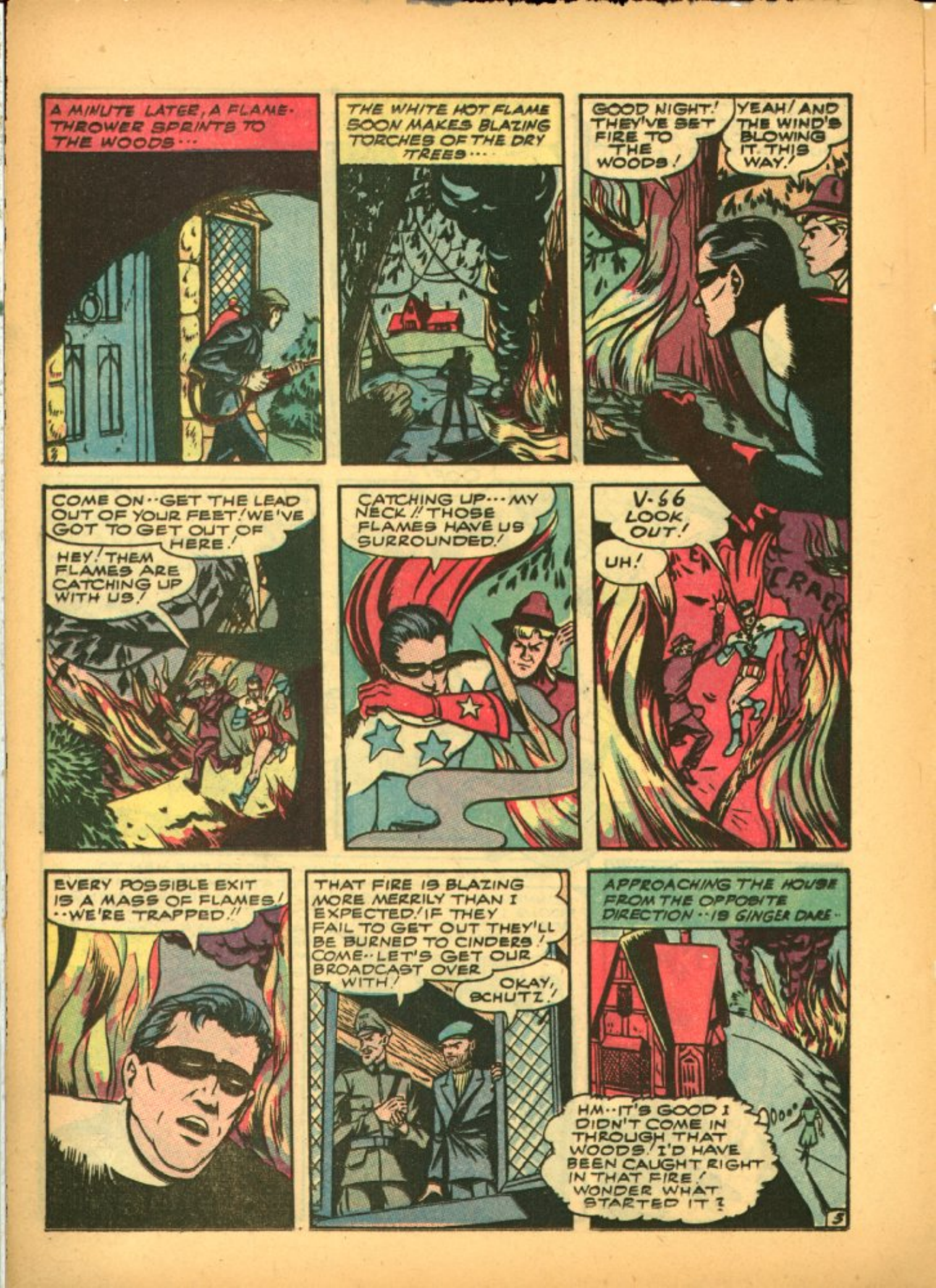Blue Beetle (Fox / Dan Garrett), page 40. Blue Beetle (Dan Garrett). Public domain in the United States for Fox/Holyoke-era issues. Not Charlton or DC. Internet Archive folkscanomy scans used when Comic Book Plus returns 403.