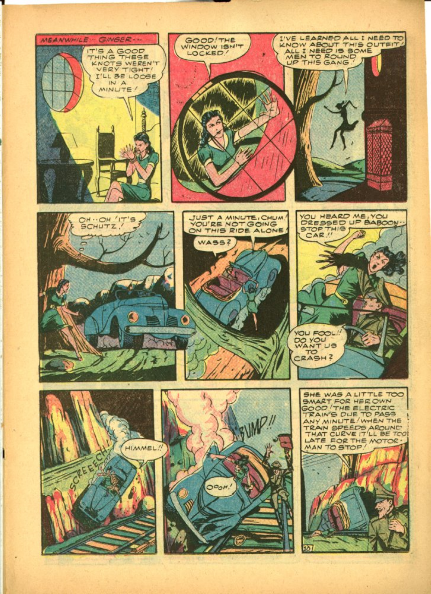 Blue Beetle (Fox / Dan Garrett), page 45. Blue Beetle (Dan Garrett). Public domain in the United States for Fox/Holyoke-era issues. Not Charlton or DC. Internet Archive folkscanomy scans used when Comic Book Plus returns 403.