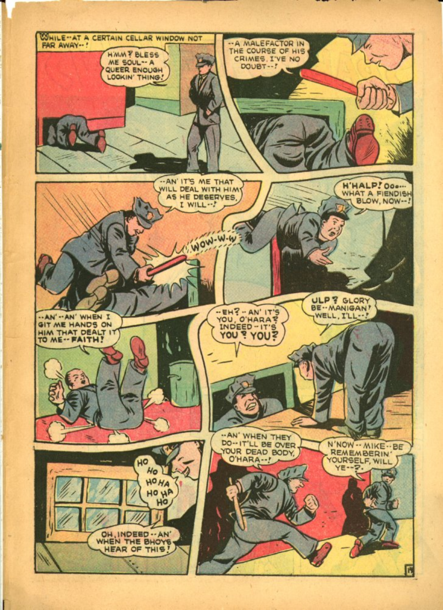Blue Beetle (Fox / Dan Garrett), page 63. Blue Beetle (Dan Garrett). Public domain in the United States for Fox/Holyoke-era issues. Not Charlton or DC. Internet Archive folkscanomy scans used when Comic Book Plus returns 403.