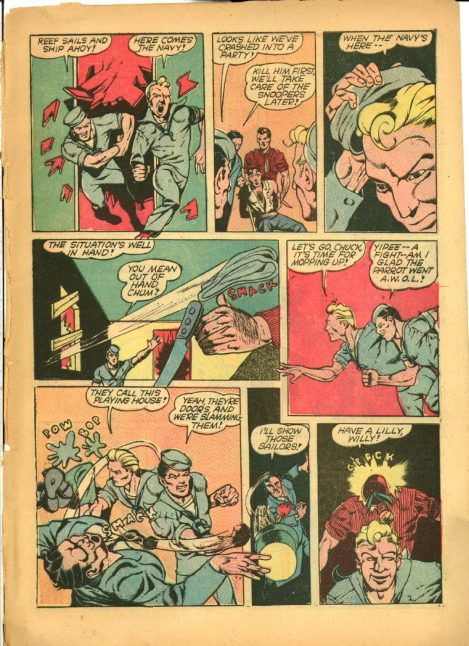Blue Beetle (Fox / Dan Garrett), page 65. Blue Beetle (Dan Garrett). Public domain in the United States for Fox/Holyoke-era issues. Not Charlton or DC. Internet Archive folkscanomy scans used when Comic Book Plus returns 403.
